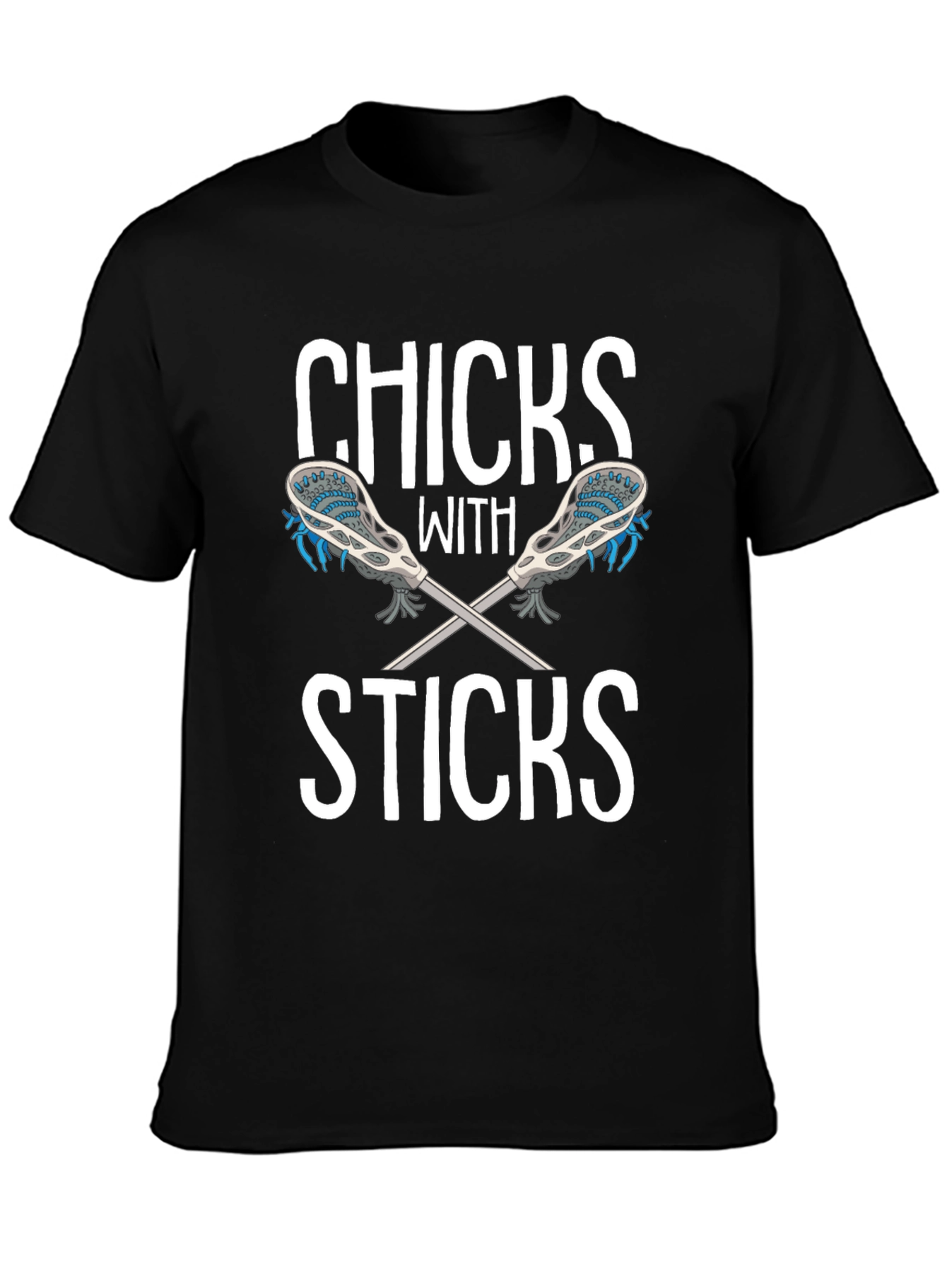 Chicks With Sticks Black Graphic T-Shirt