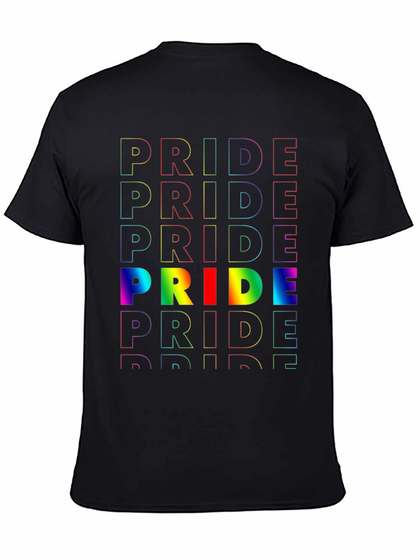 Pride Rainbow Graphic Tee - Black Cotton Unisex Shirt