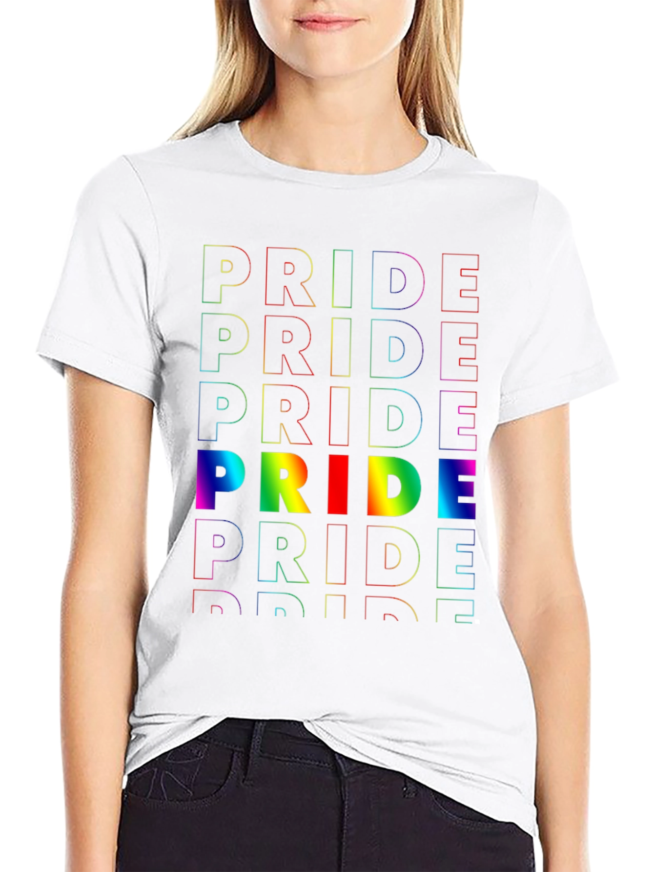 Pride Rainbow Graphic Tee - Black Cotton Unisex Shirt