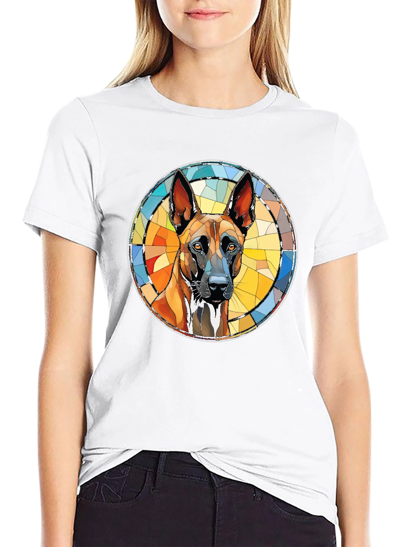 Belgian Malinois Geometric T-Shirt – Stylish Dog Lover Graphic Tee Gift