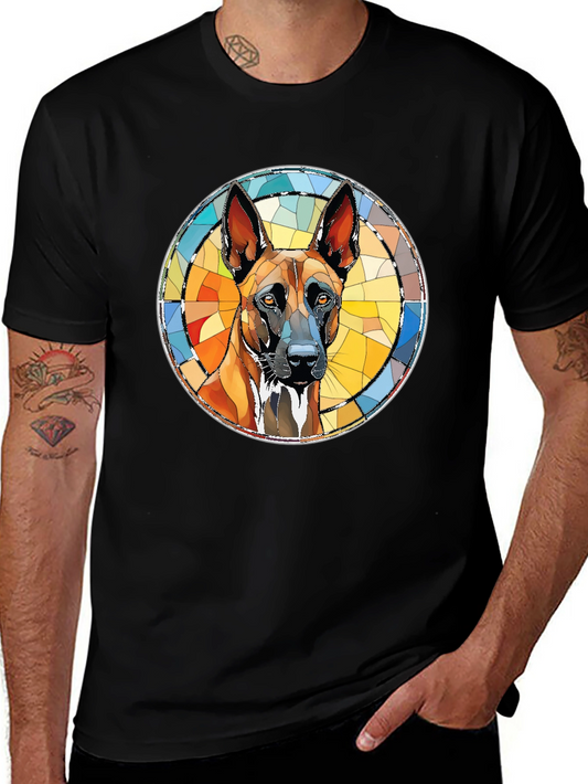 Belgian Malinois Geometric T-Shirt – Stylish Dog Lover Graphic Tee Gift