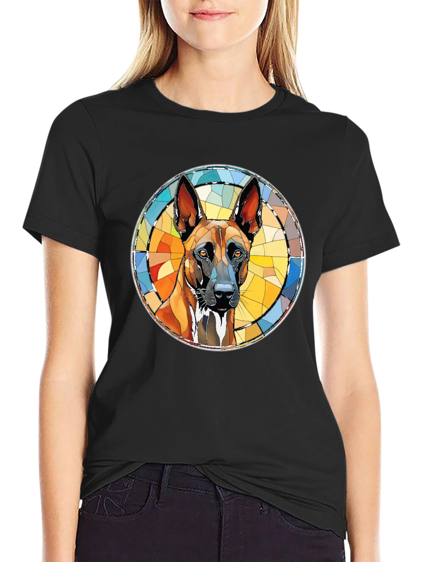 Belgian Malinois Geometric T-Shirt – Stylish Dog Lover Graphic Tee Gift