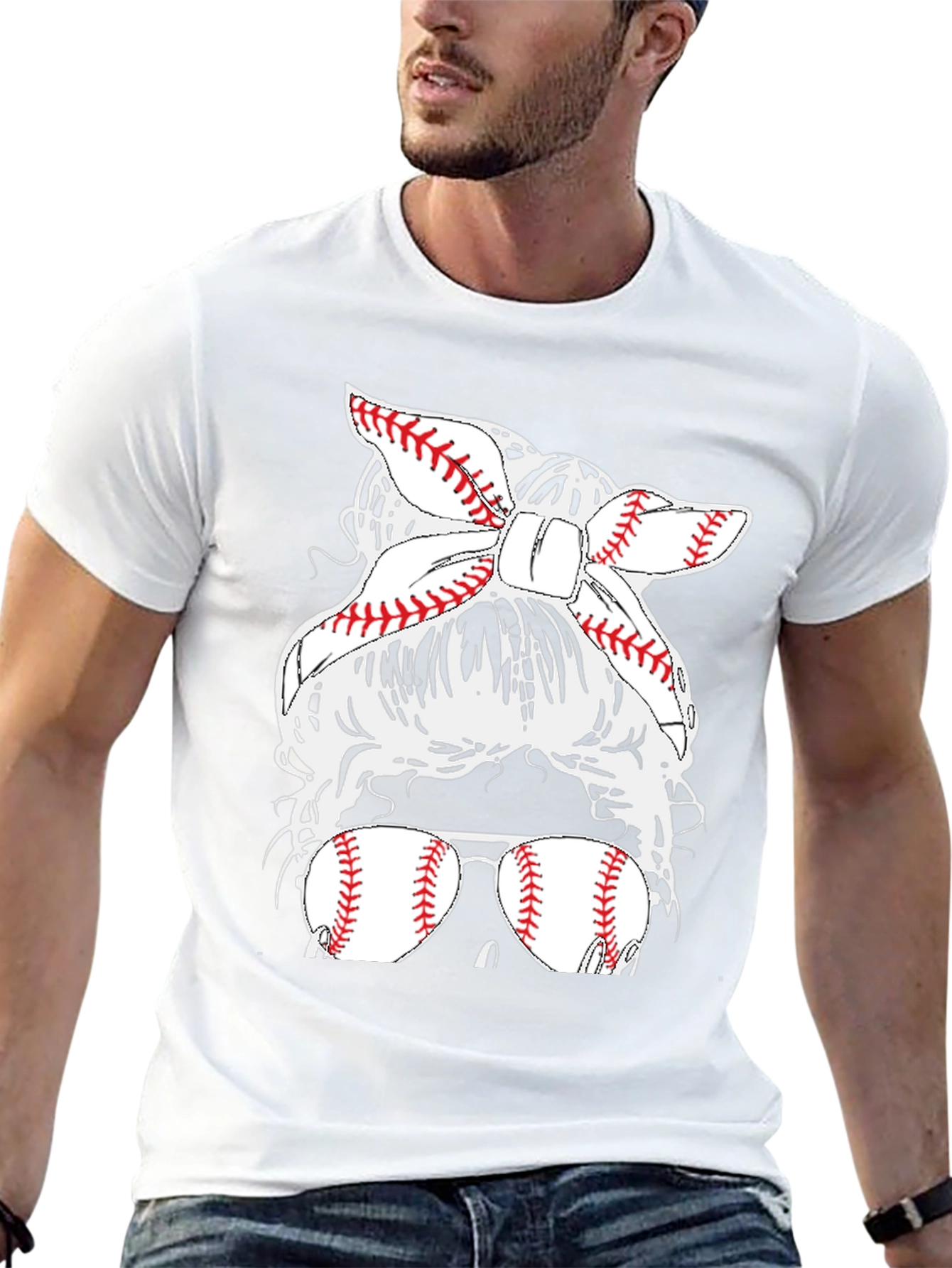 Baseball Mom Messy Bun T-Shirt