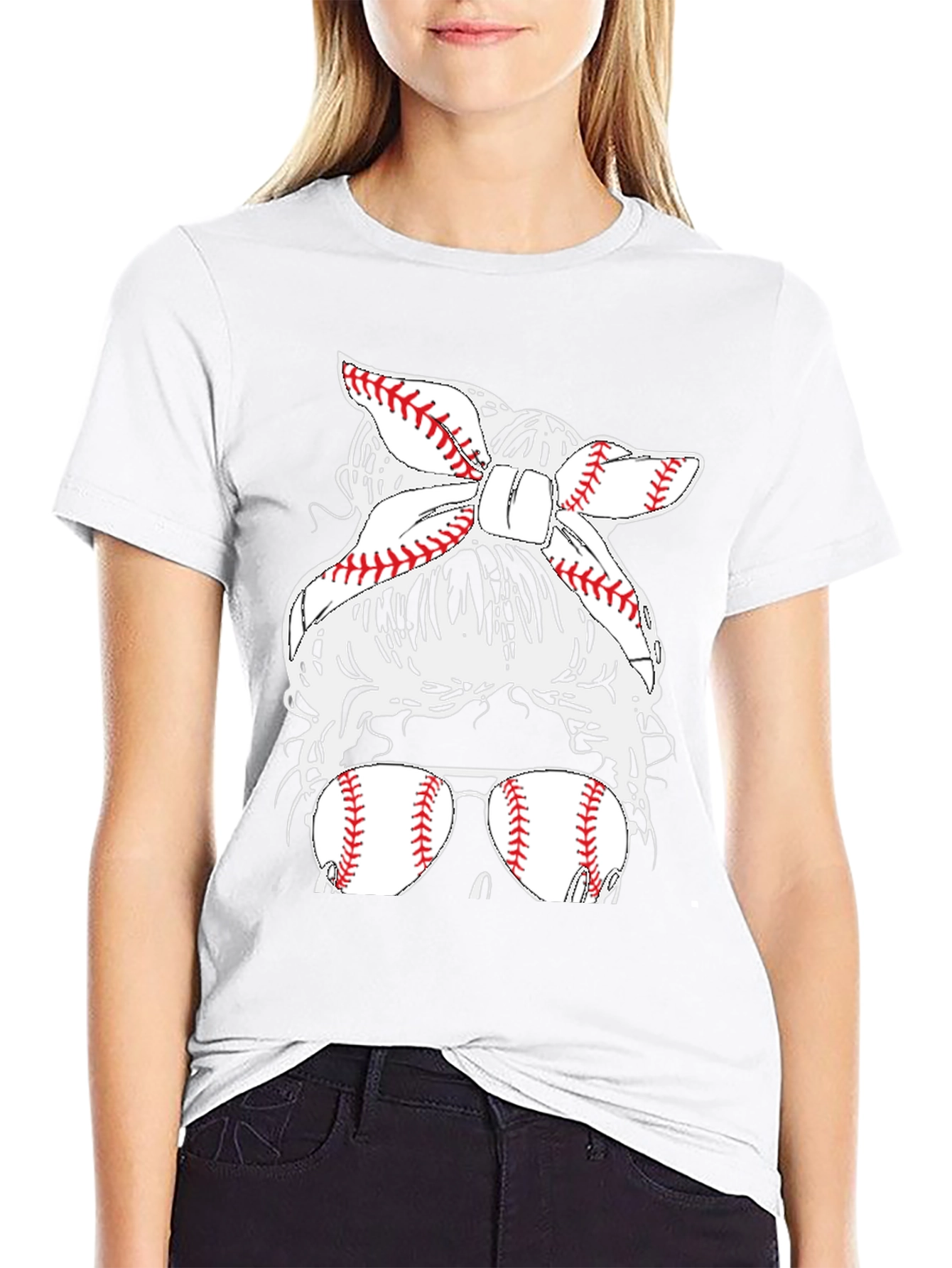Baseball Mom Messy Bun T-Shirt