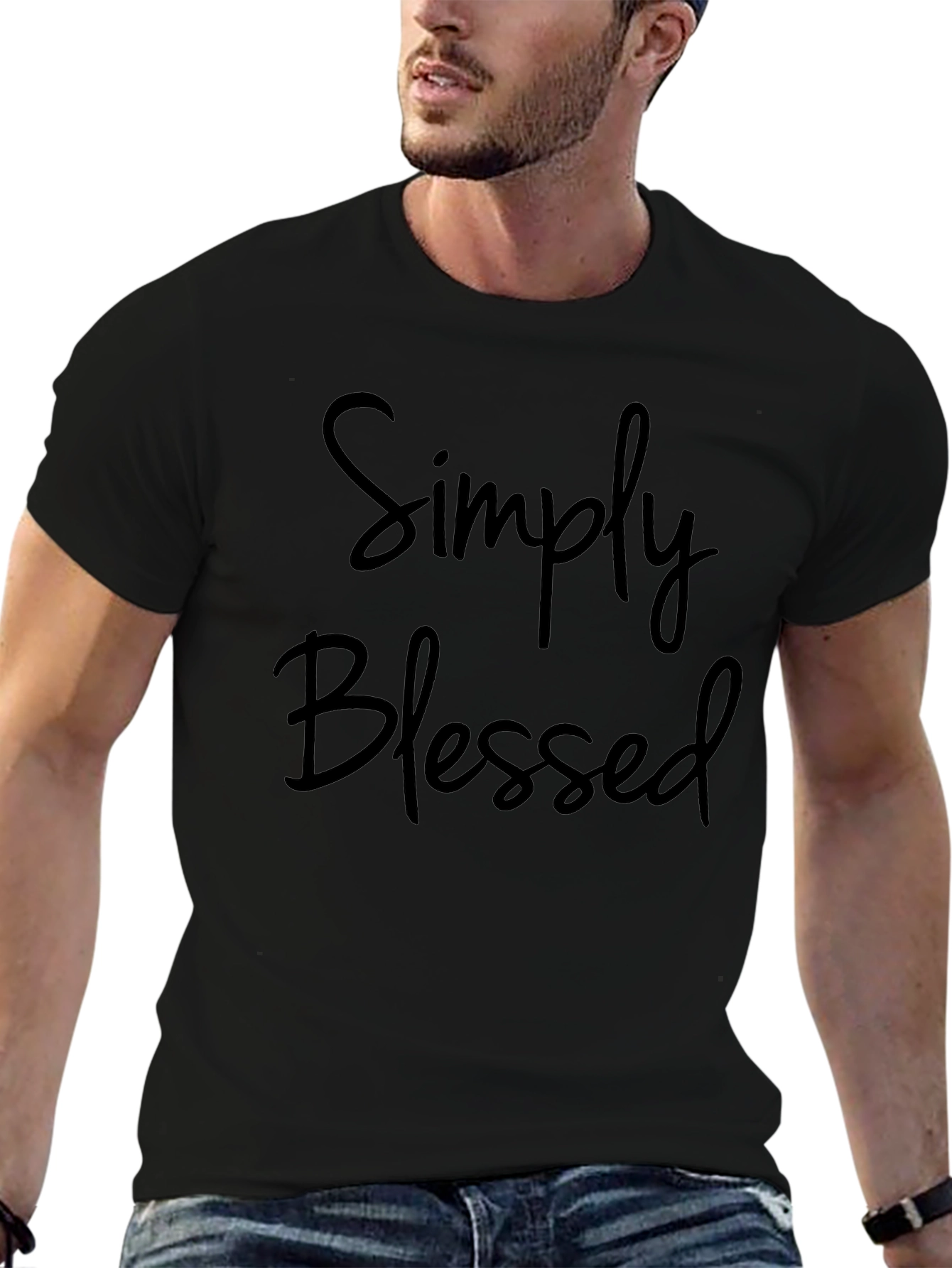 Simply Blessed Black Crewneck T-Shirt