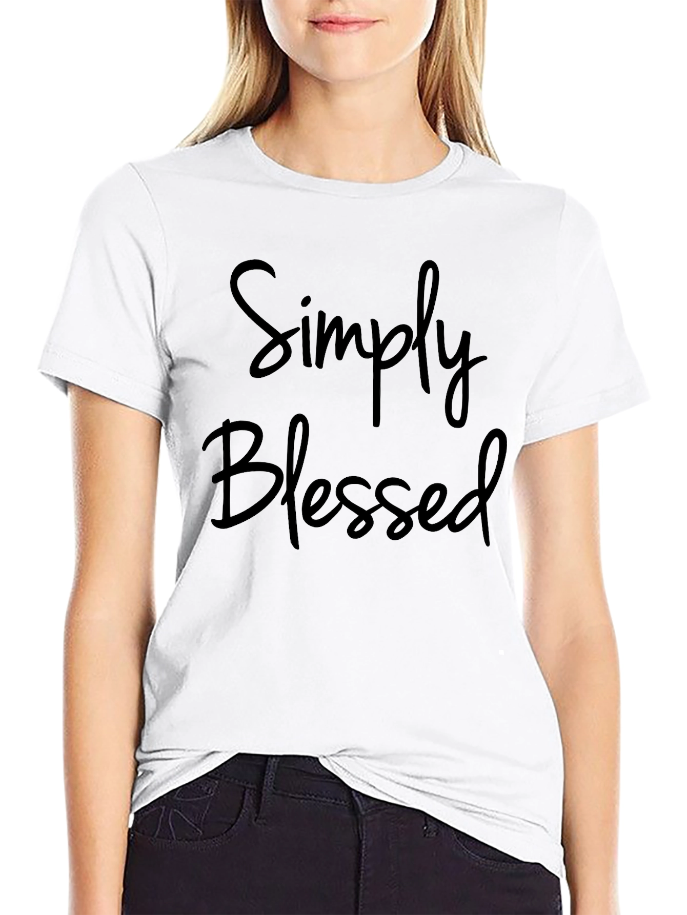 Simply Blessed Black Crewneck T-Shirt