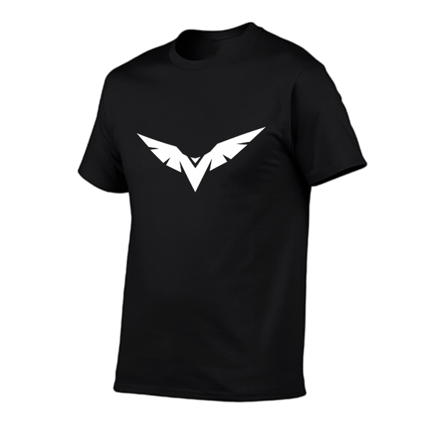 Black Wing Symbol Sweatshirt, Minimal White Flying Emblem Graphic Crewneck, Dark Aesthetic Streetwear Pullover, Bold Geometric Icon Hoodie Alternative