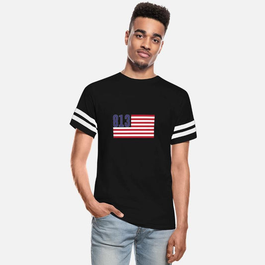 813 Area Code Hometown Pride American Flag