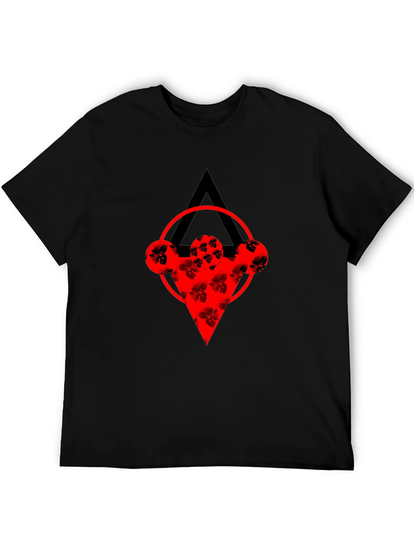 Abstract Graphic Tee - Black Cotton Blend