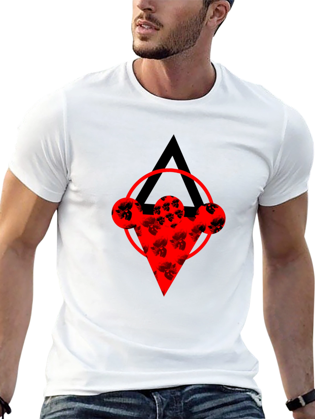 Abstract Graphic Tee - Black Cotton Blend