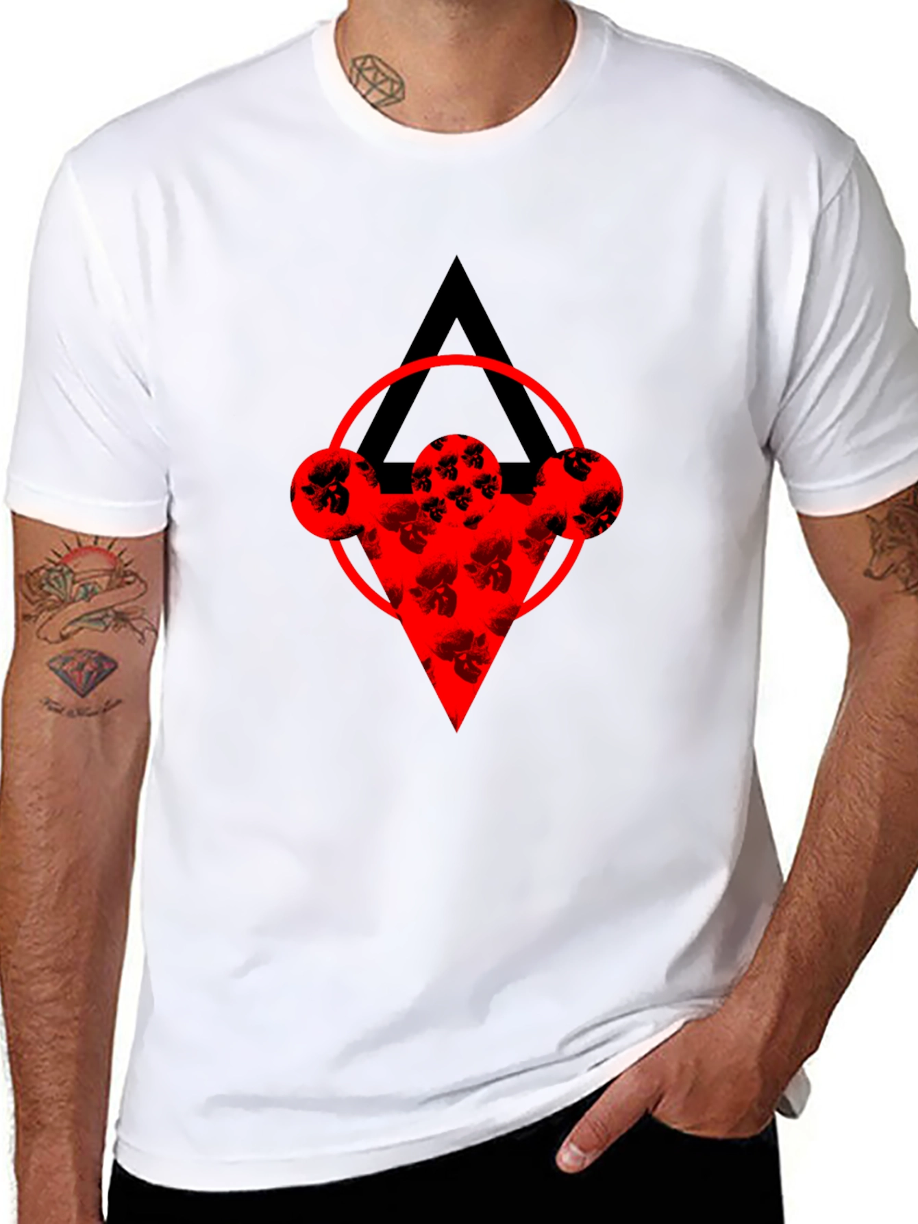 Abstract Graphic Tee - Black Cotton Blend