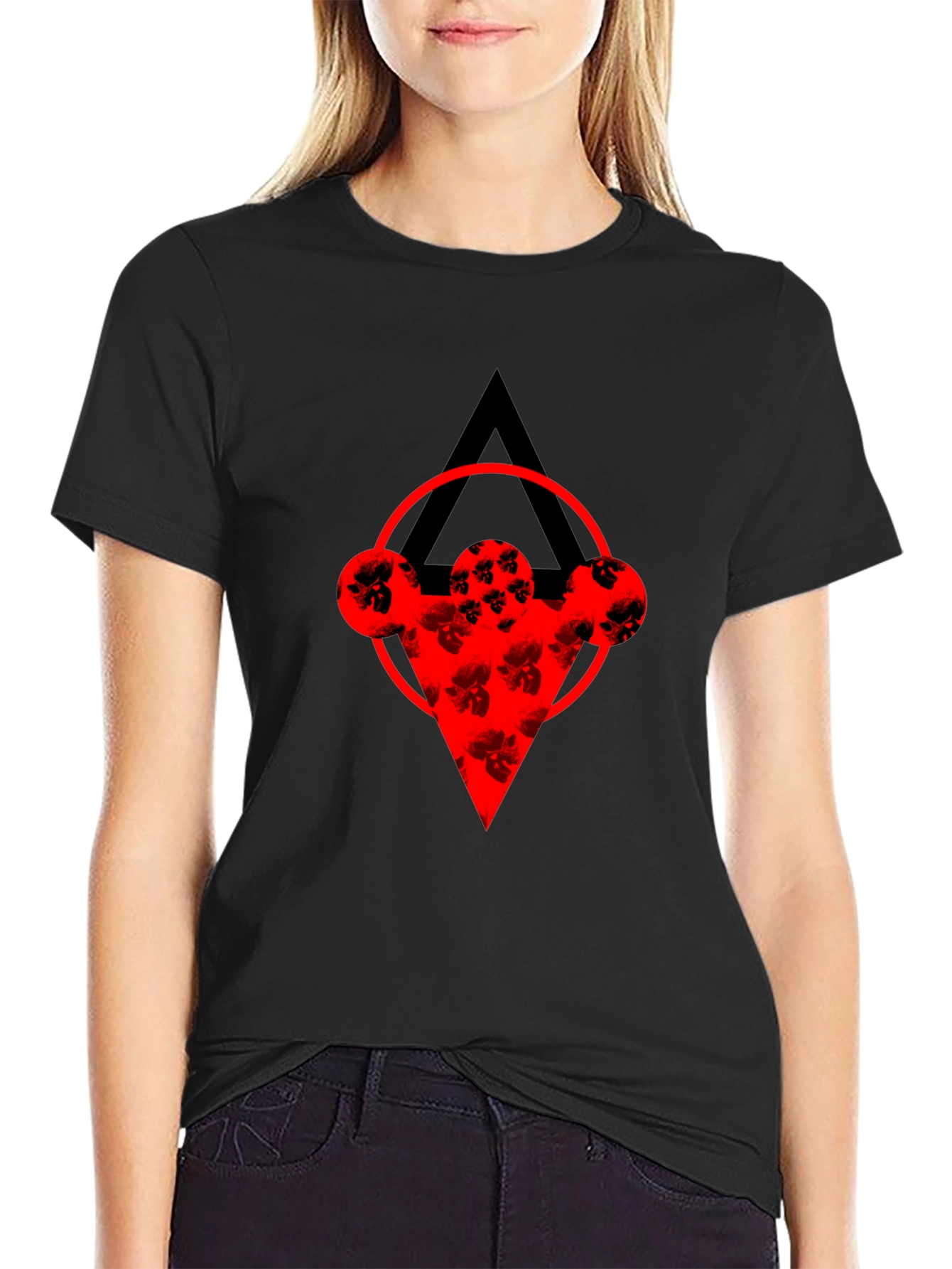 Abstract Graphic Tee - Black Cotton Blend