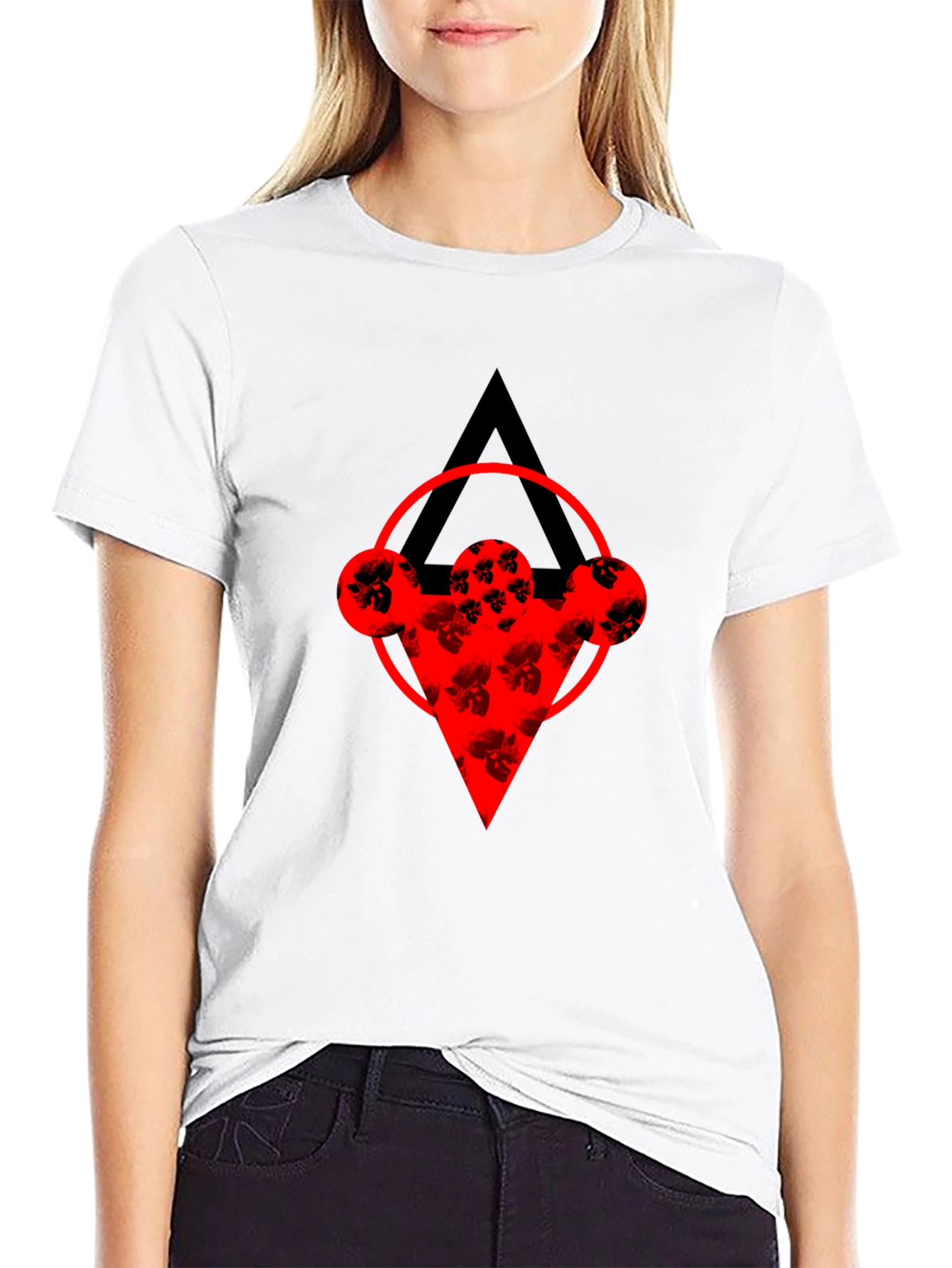 Abstract Graphic Tee - Black Cotton Blend