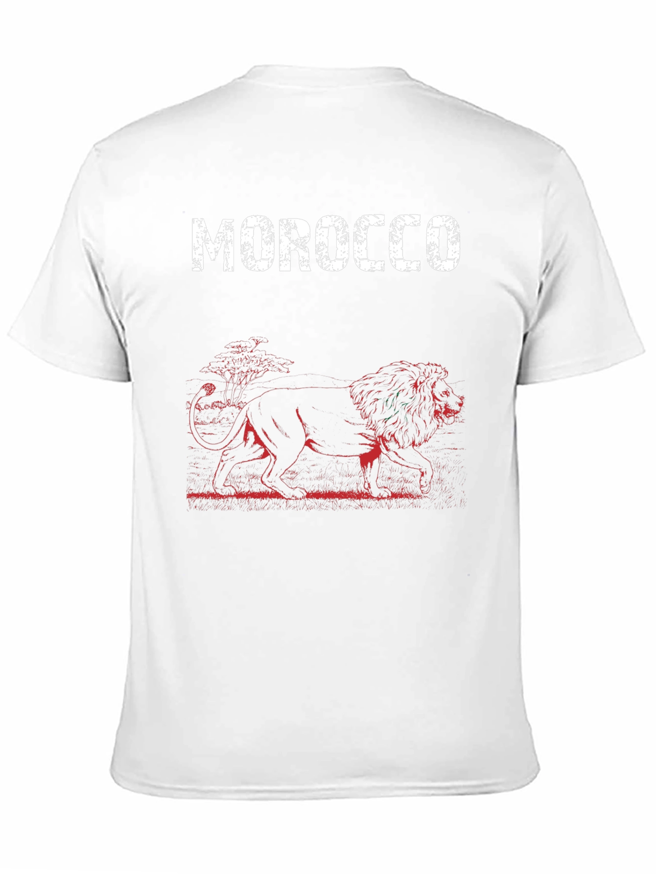 Morocco Lion Graphic Print Black T-Shirt