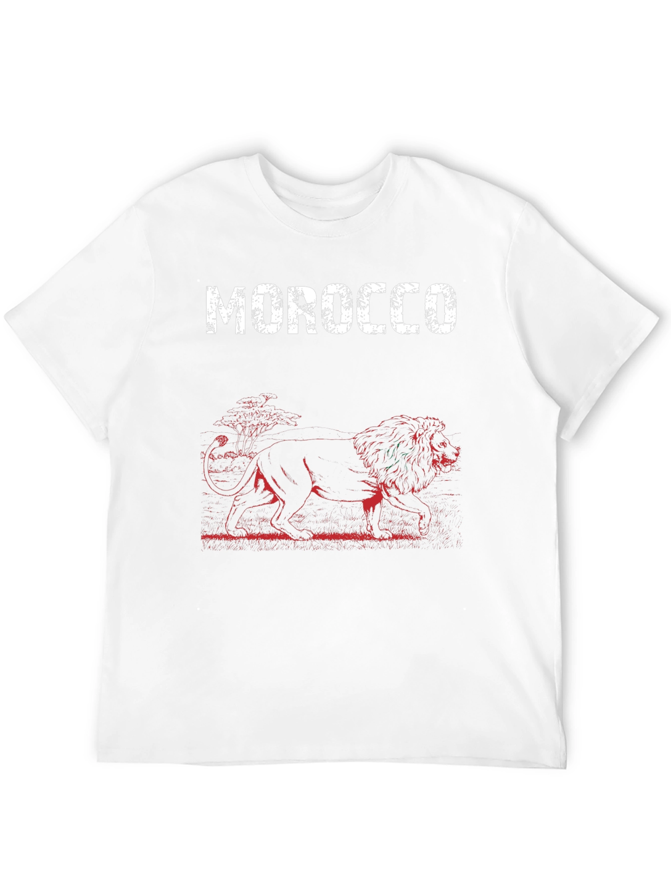 Morocco Lion Graphic Print Black T-Shirt