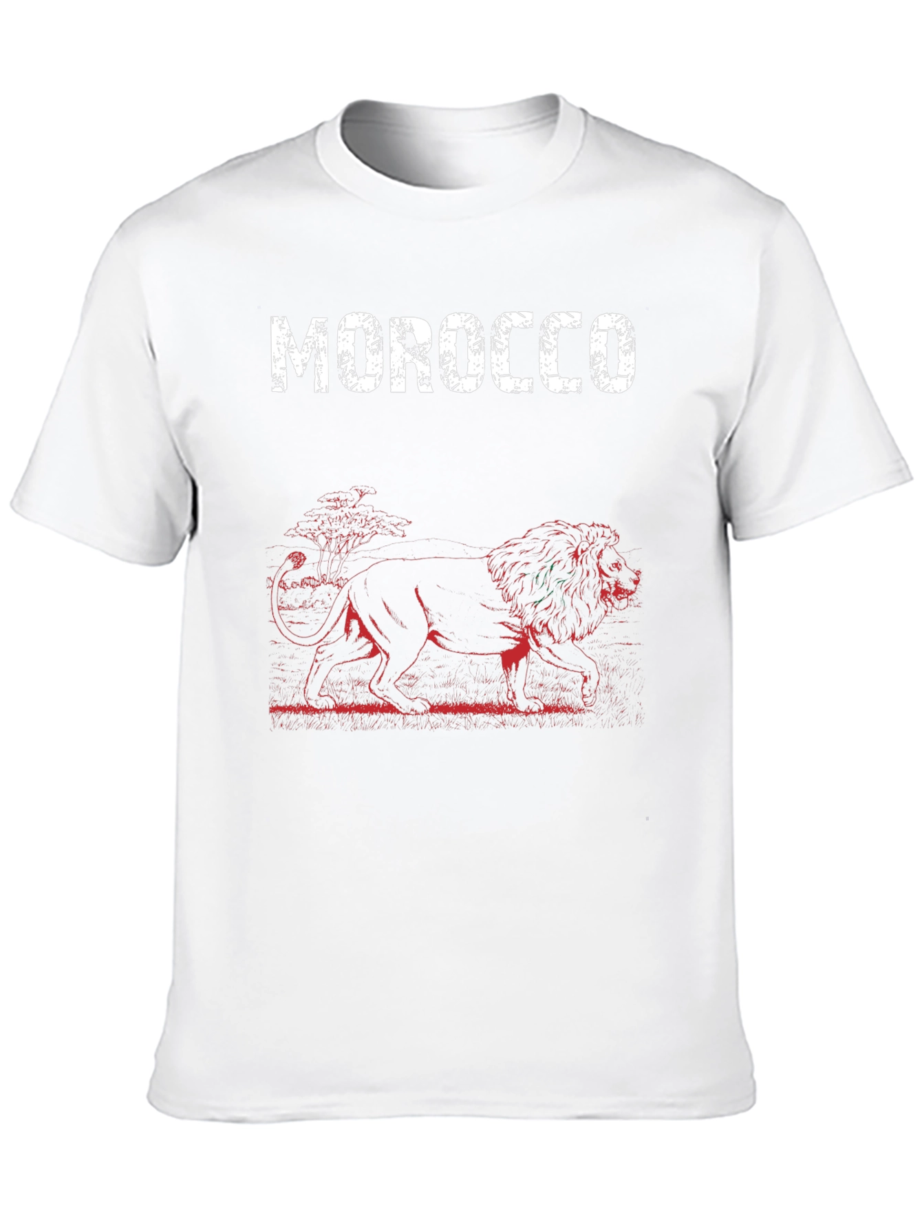 Morocco Lion Graphic Print Black T-Shirt