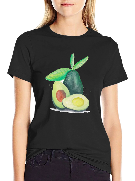 Avocado Graphic Tee - Casual Fruit Print T-Shirt