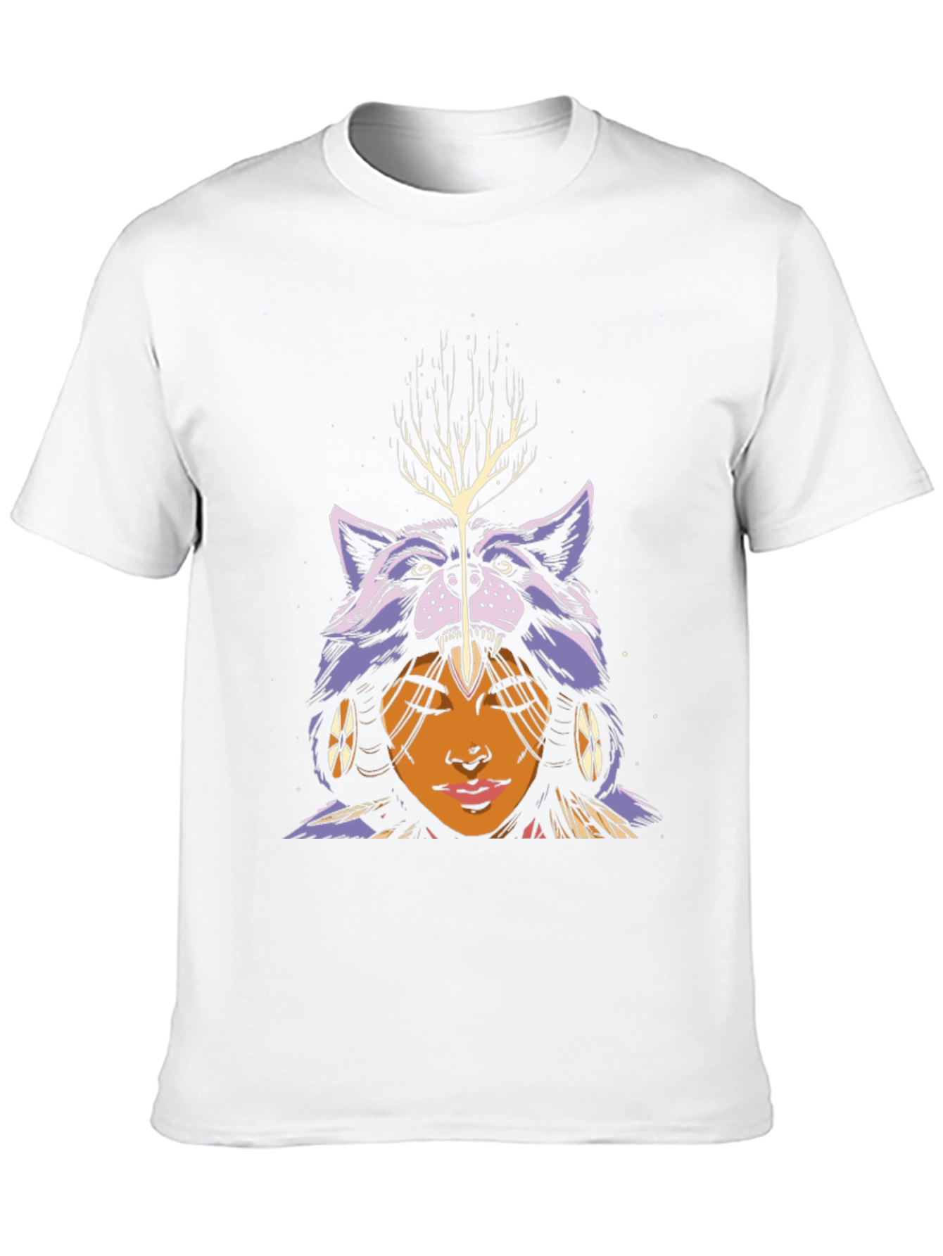 Wolf Headdress Graphic Tee - Unisex Black T-Shirt