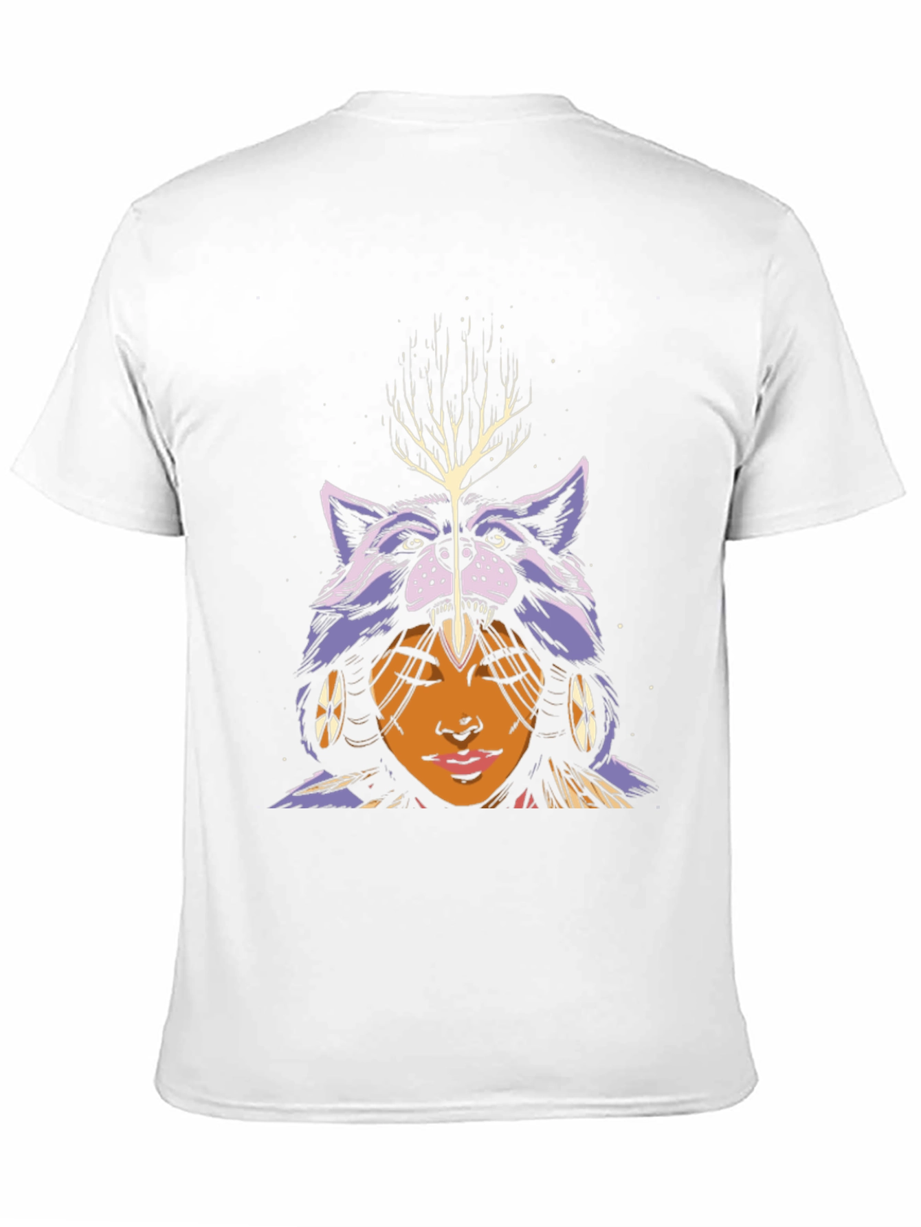 Wolf Headdress Graphic Tee - Unisex Black T-Shirt