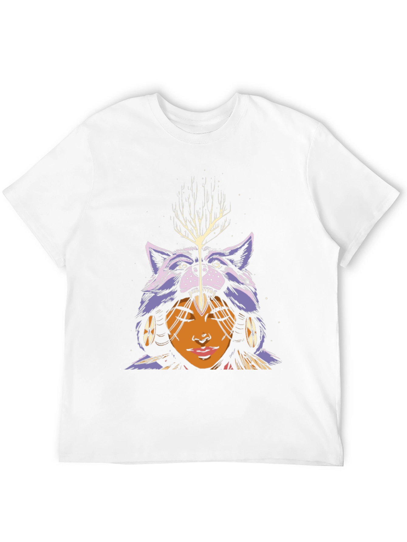 Wolf Headdress Graphic Tee - Unisex Black T-Shirt