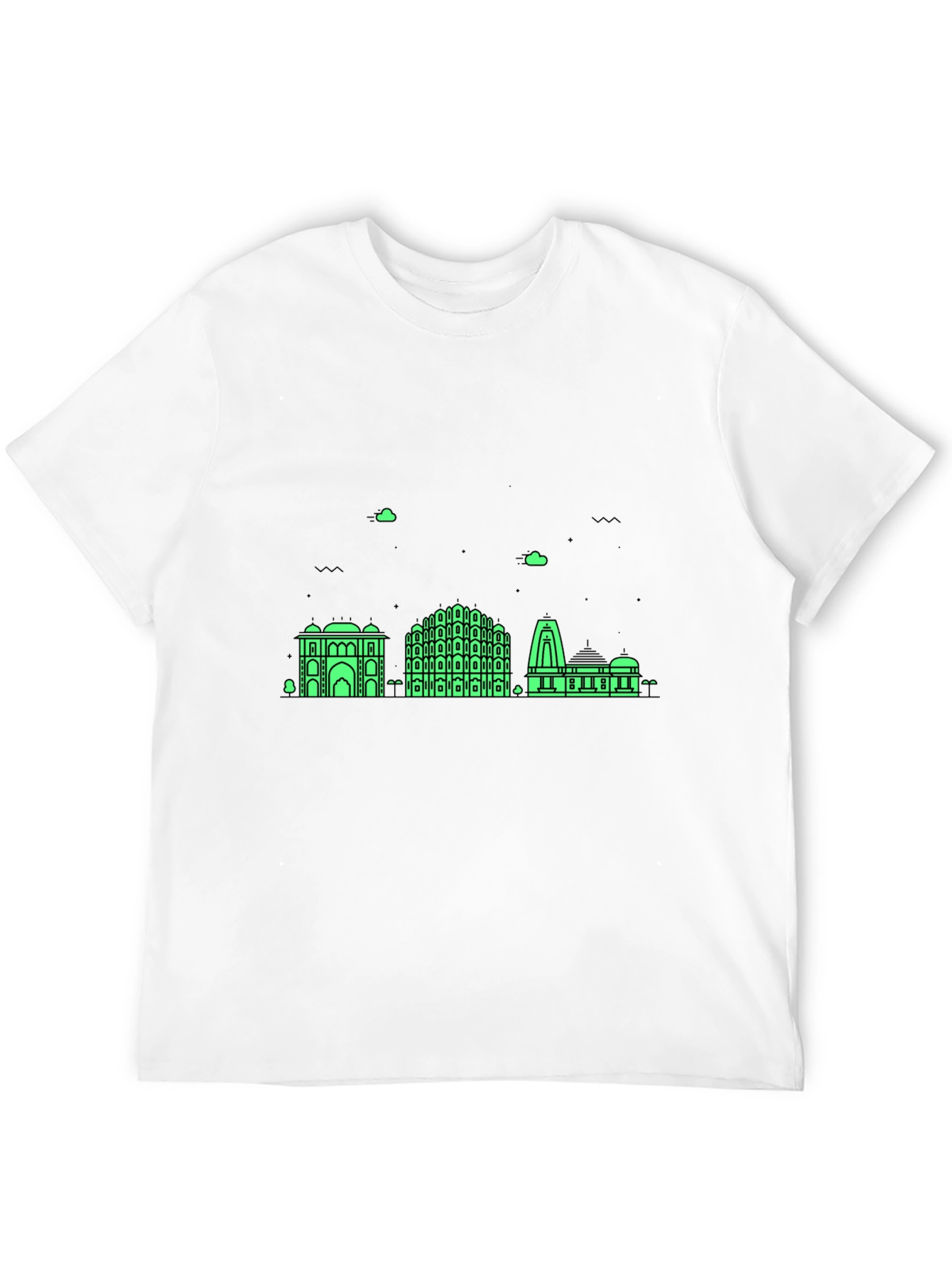 Jaipur Skyline Graphic Tee - Modern Black T-Shirt