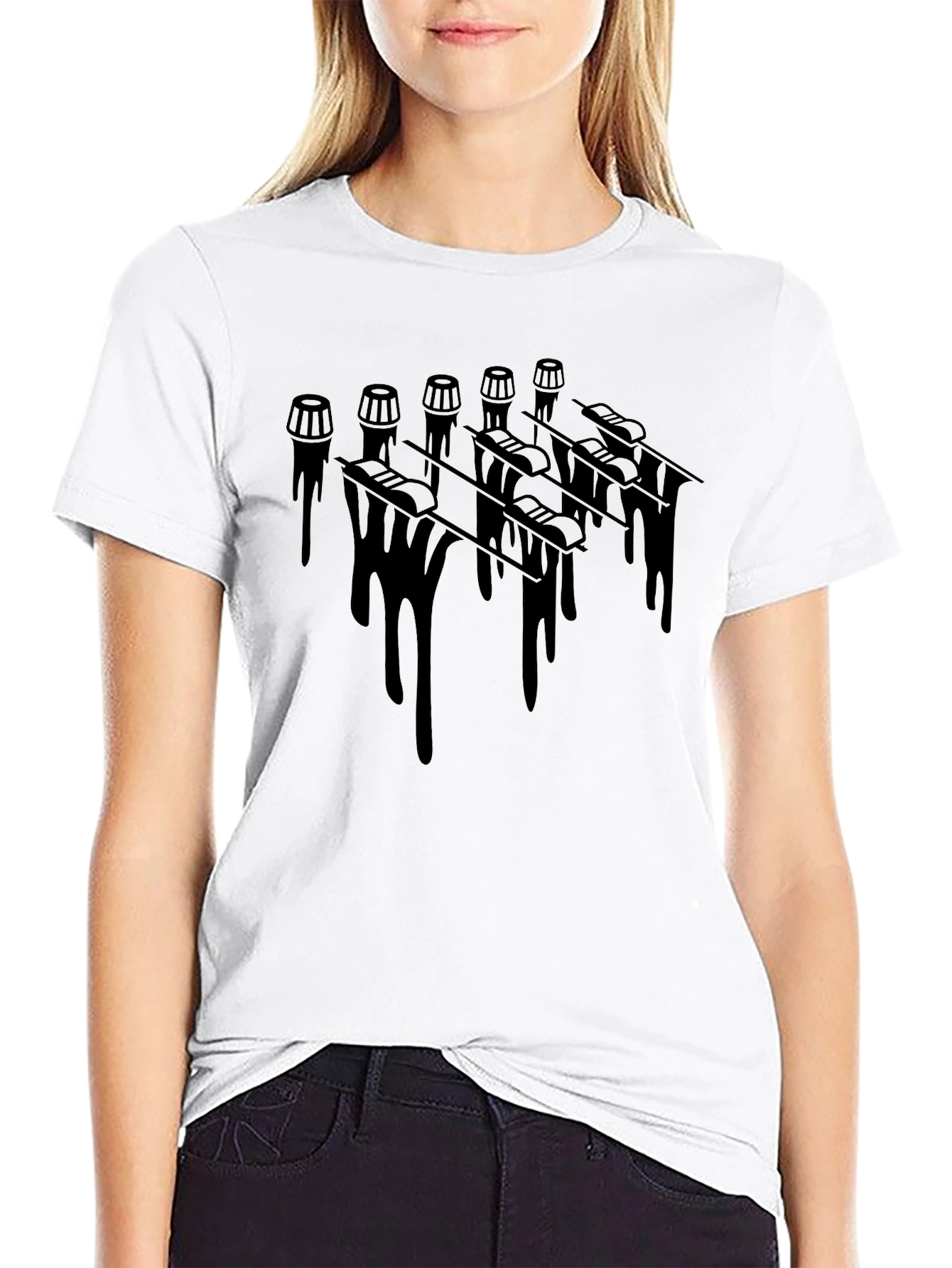 Dripping Valves Graphic Tee - Black Cotton Comfort