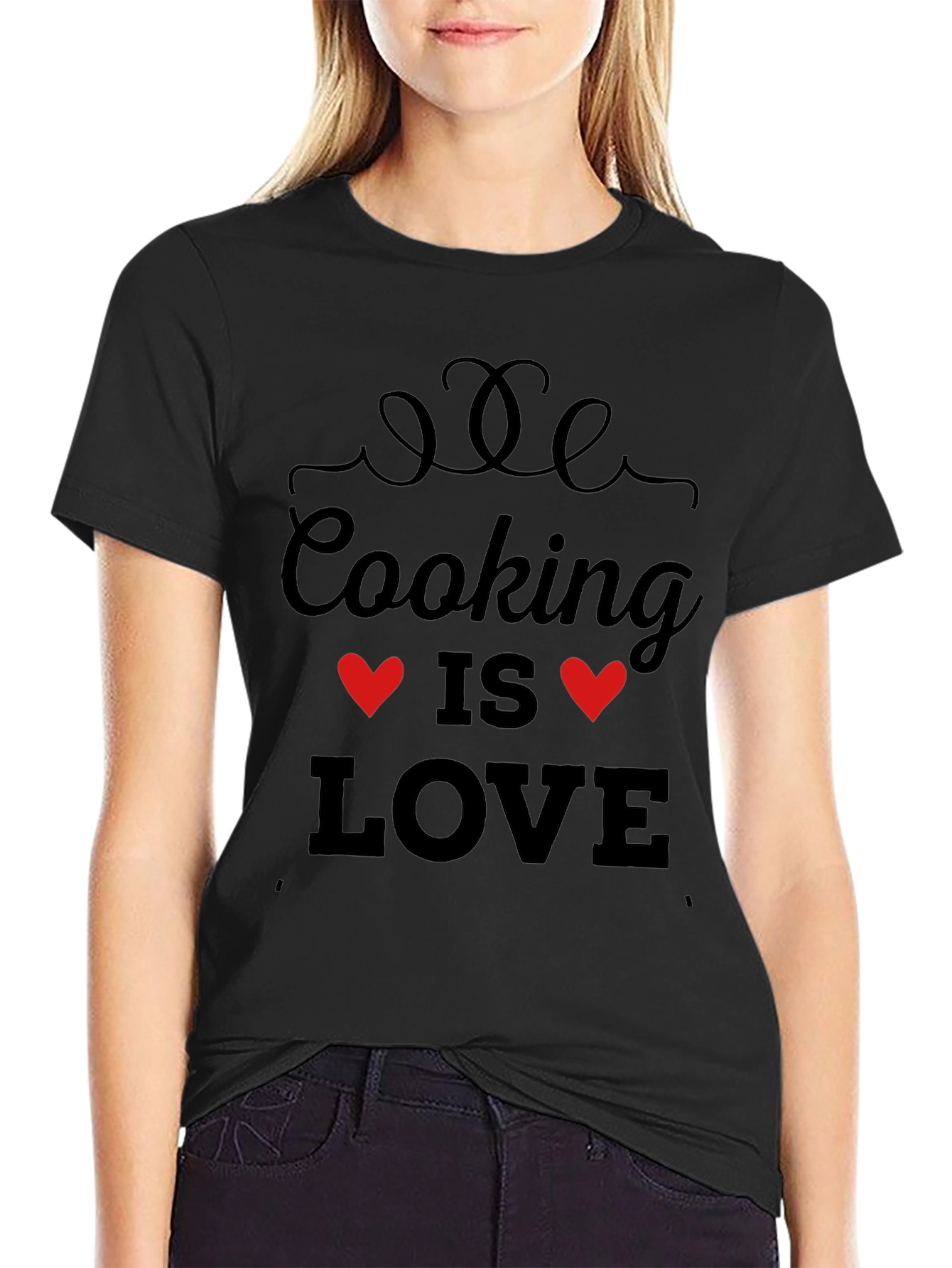Cooking is Love Black T-Shirt
