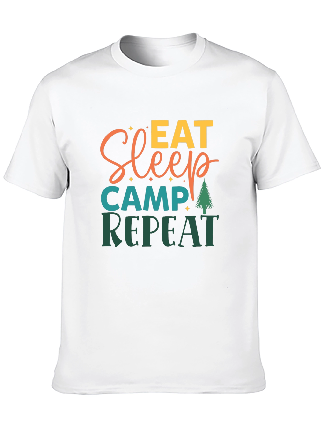Eat Sleep Camp Repeat Black Tee