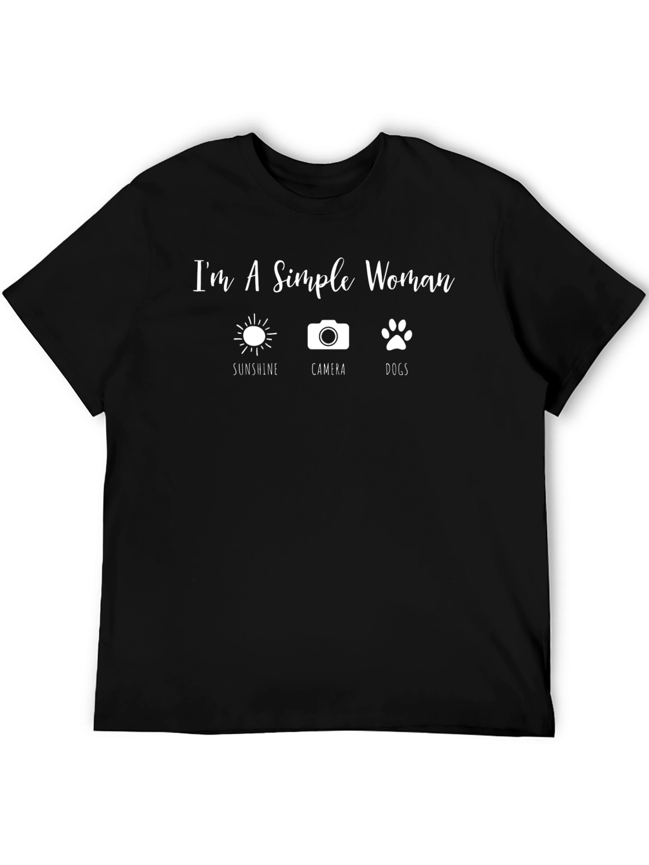 Simple Woman Sunshine Camera Dogs T-Shirt
