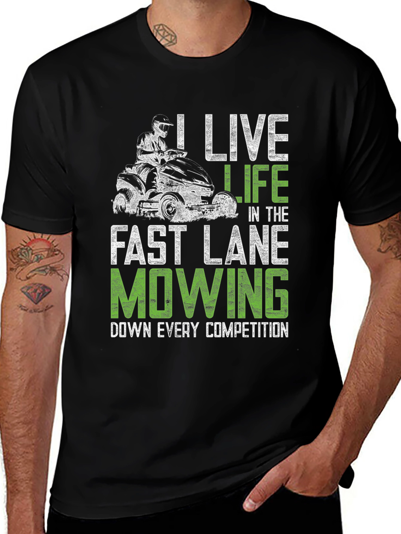 Live Life Fast Lane Mowing T-Shirt