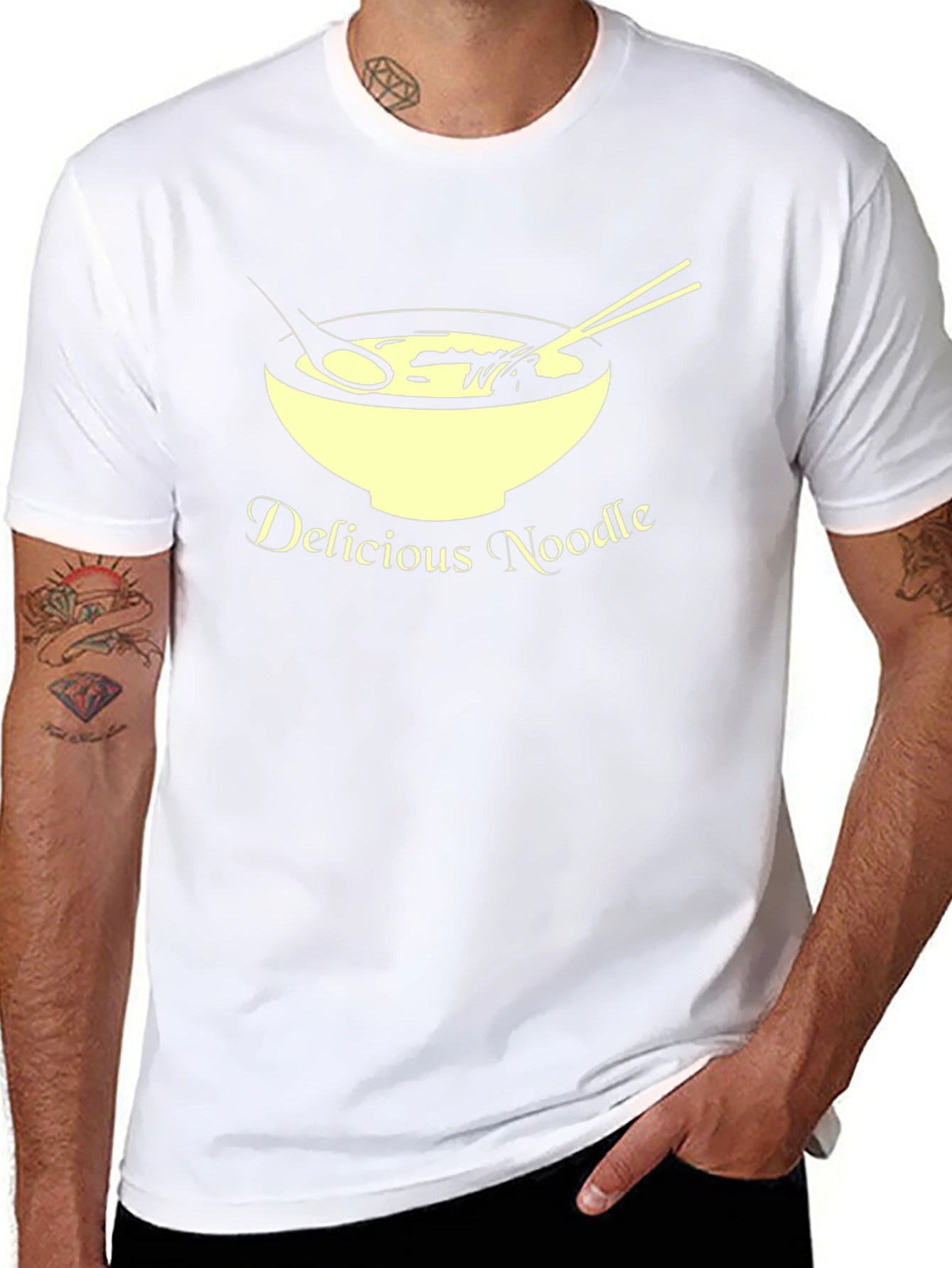 Delicious Noodle T-Shirt Unique Design Casual Wear