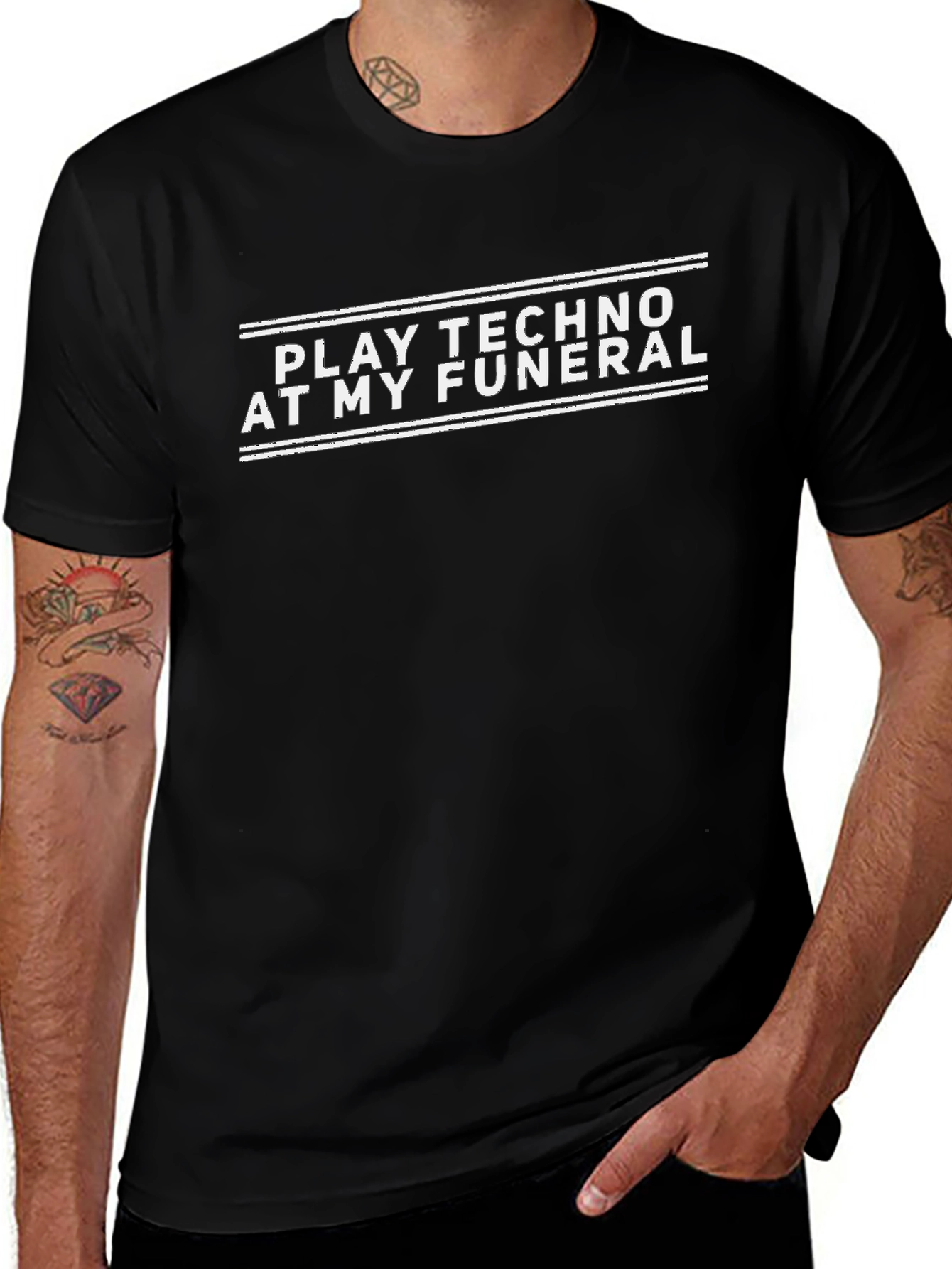 Play Techno At My Funeral Black T-Shirt