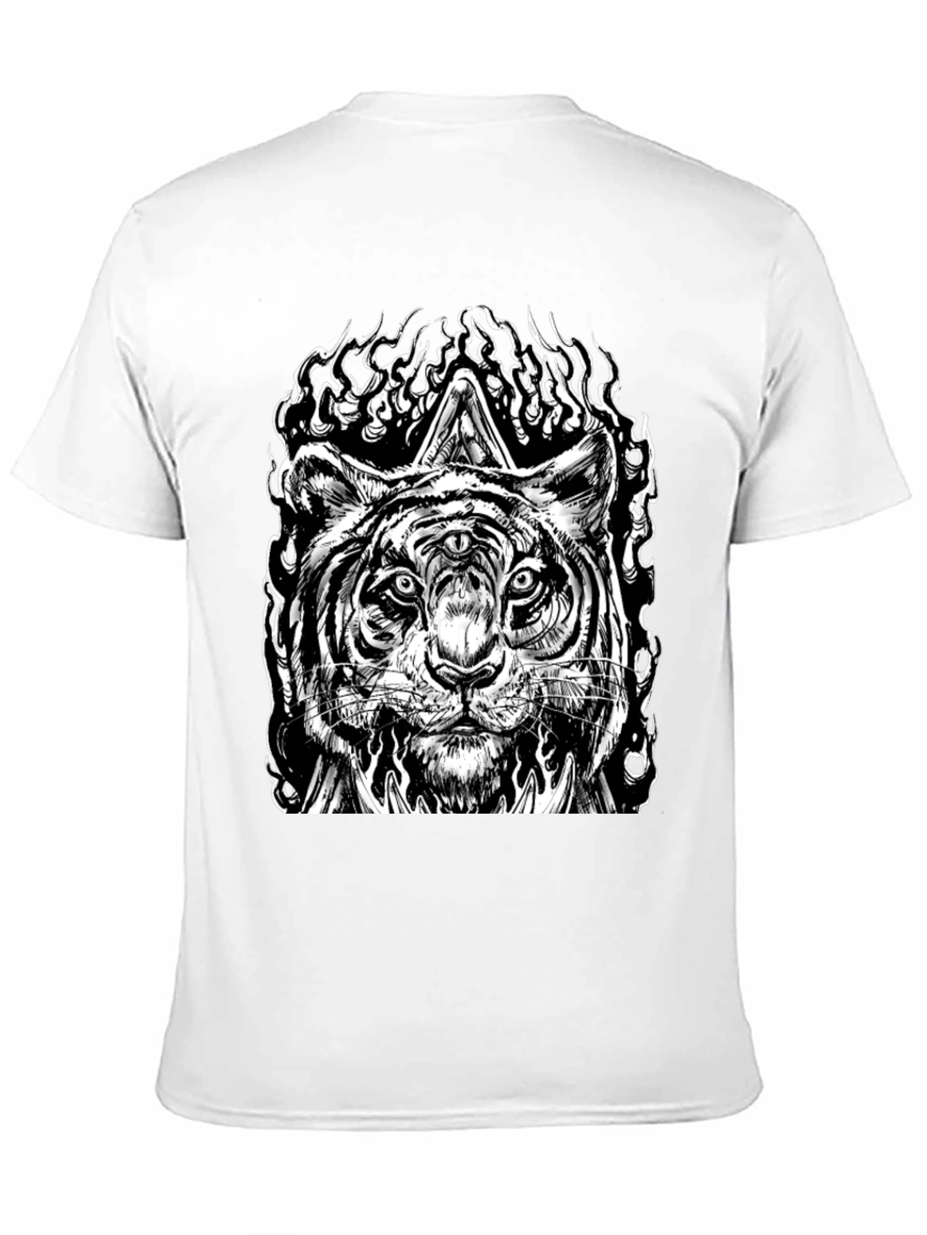 Mystic Tiger Graphic Tee - Black Cotton T-Shirt