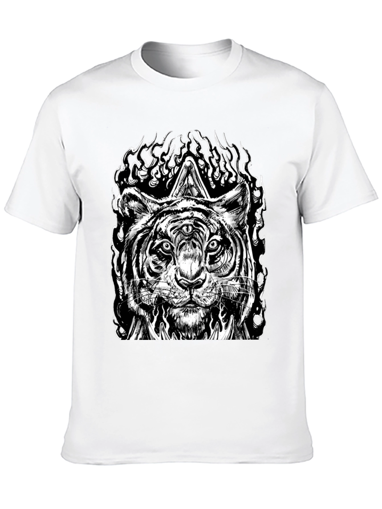 Mystic Tiger Graphic Tee - Black Cotton T-Shirt