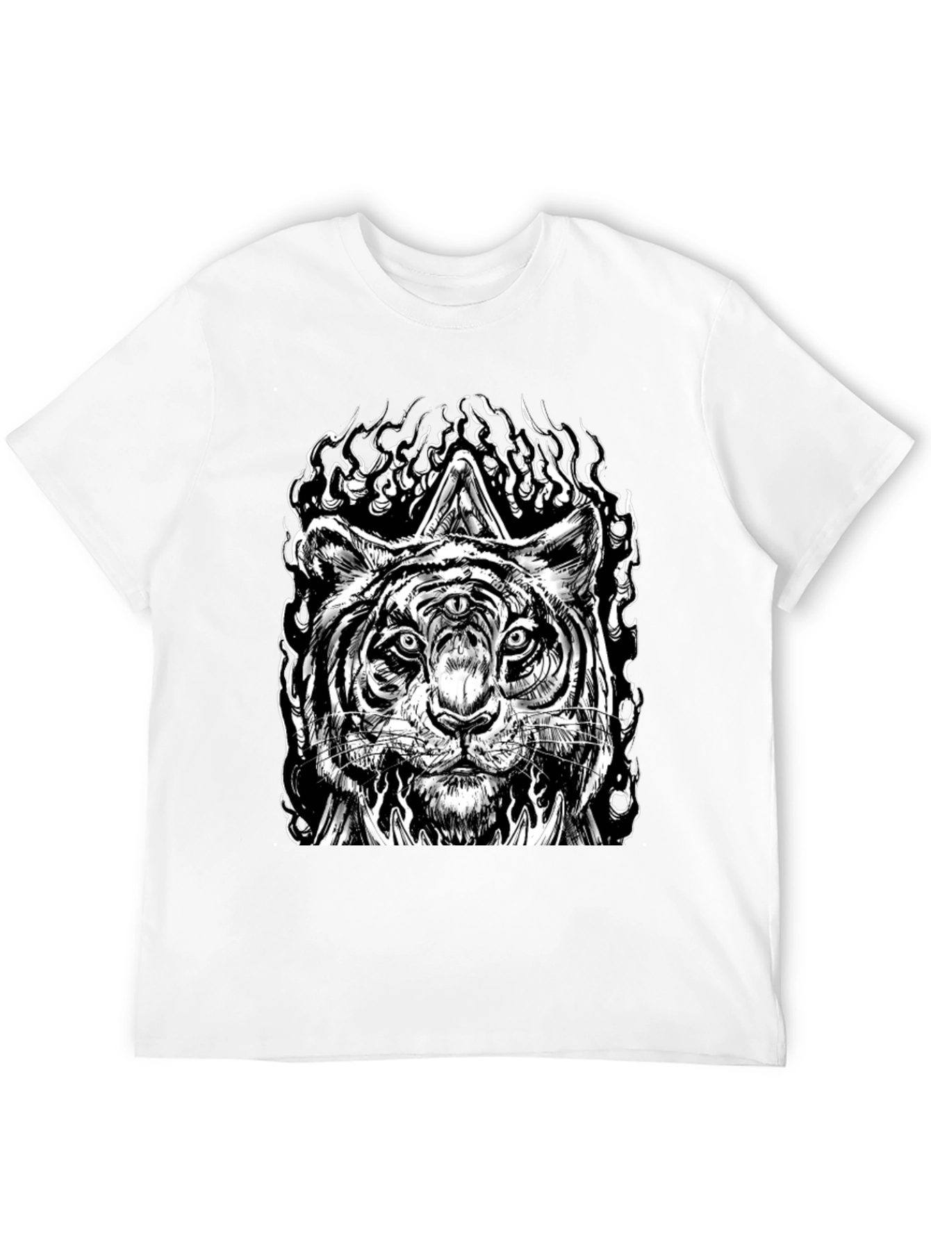 Mystic Tiger Graphic Tee - Black Cotton T-Shirt