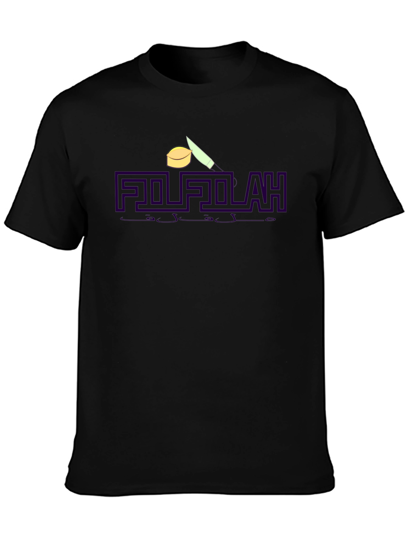 FILFLAH Graphic Tee - Modern Black Cotton T-Shirt