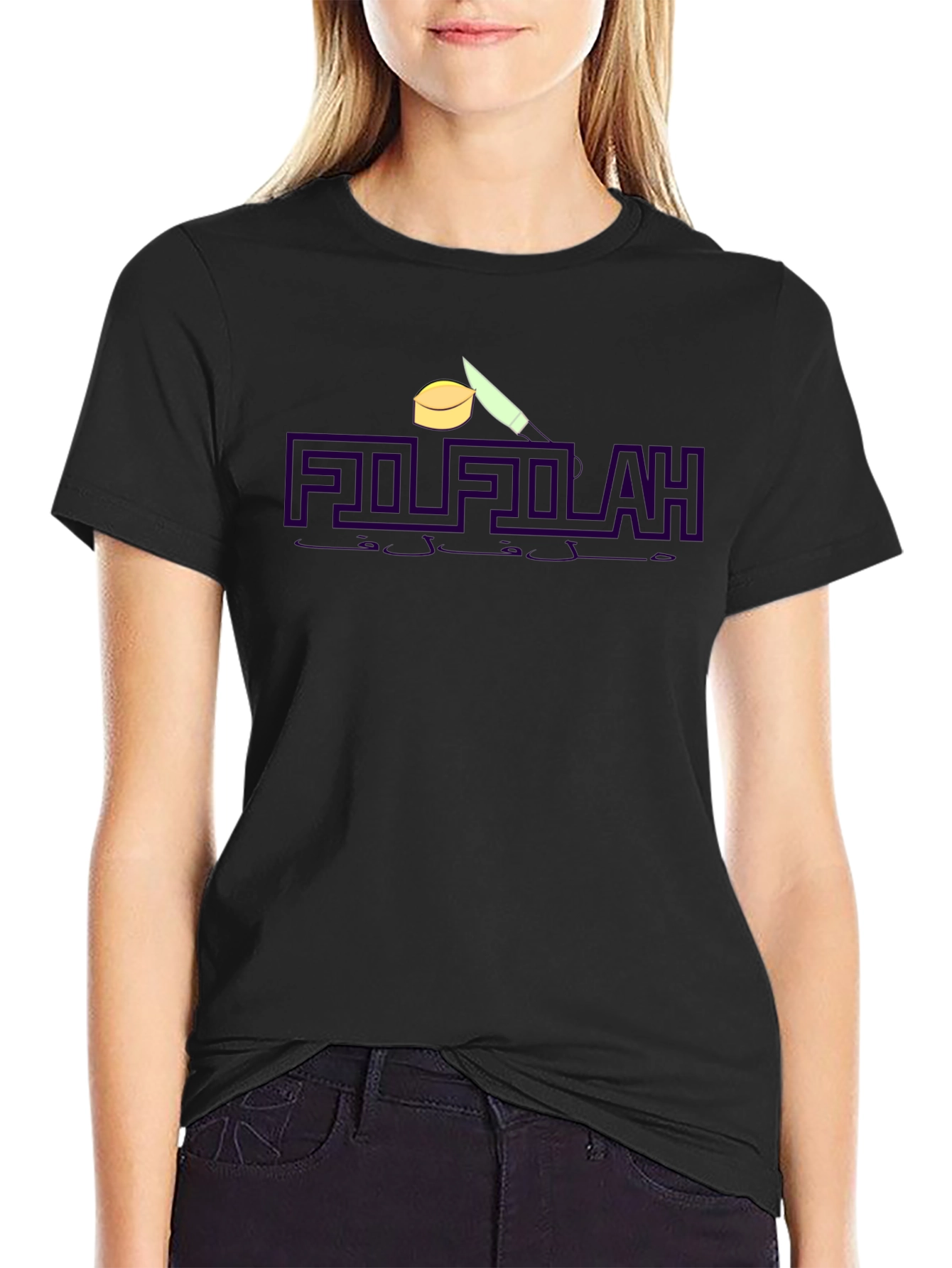 FILFLAH Graphic Tee - Modern Black Cotton T-Shirt