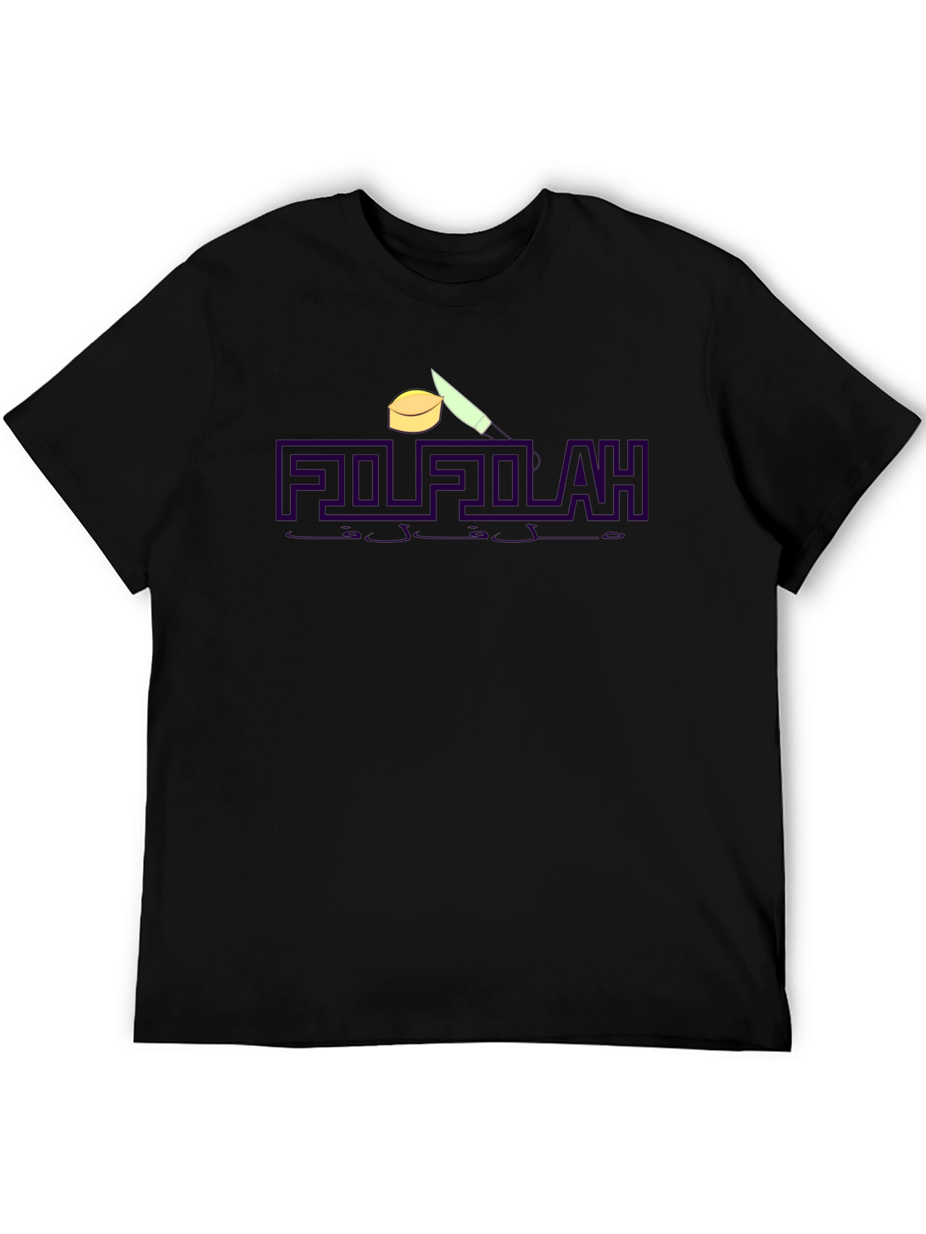 FILFLAH Graphic Tee - Modern Black Cotton T-Shirt