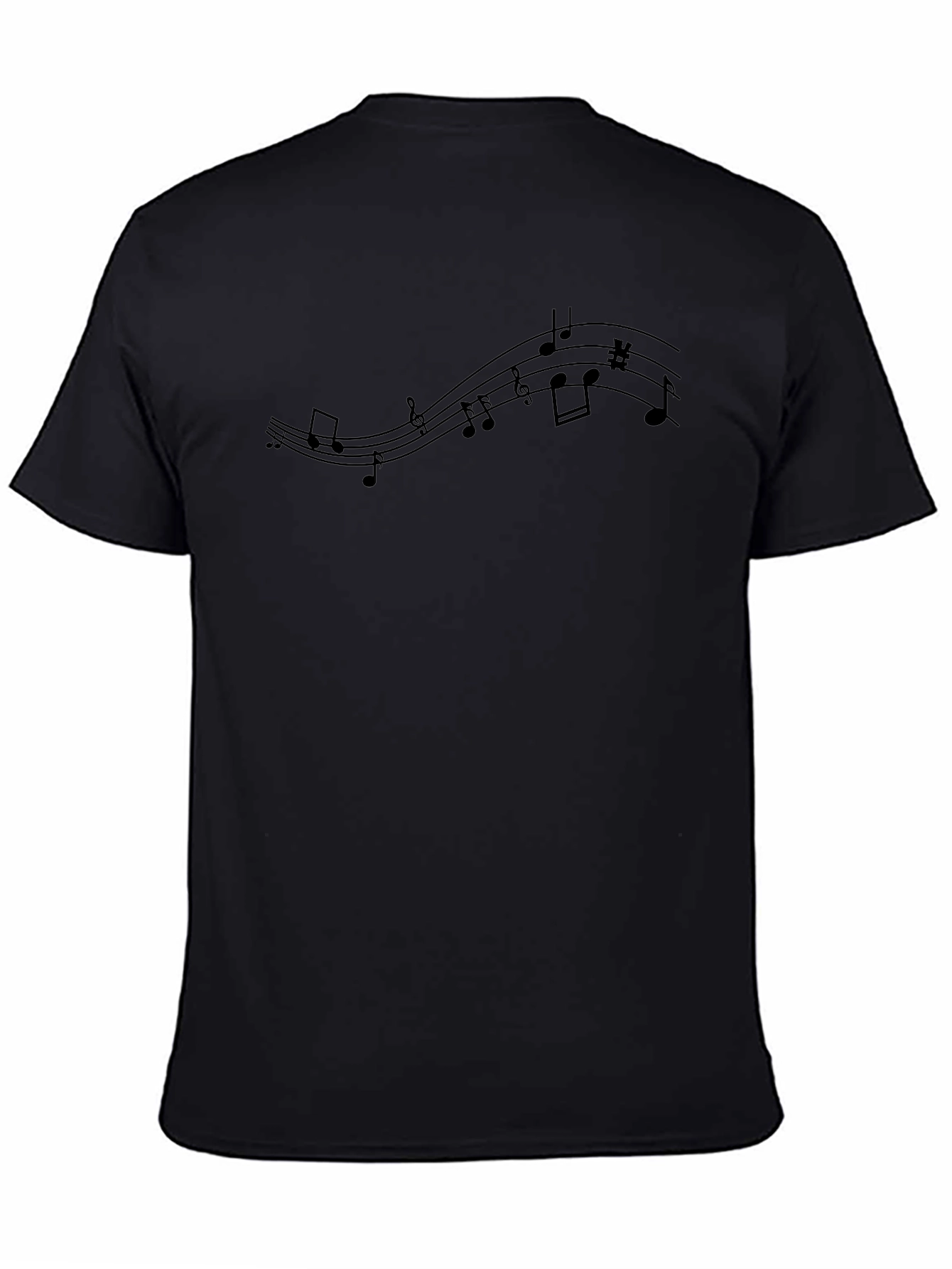 Musical Notes T-Shirt - Mens Black Tee