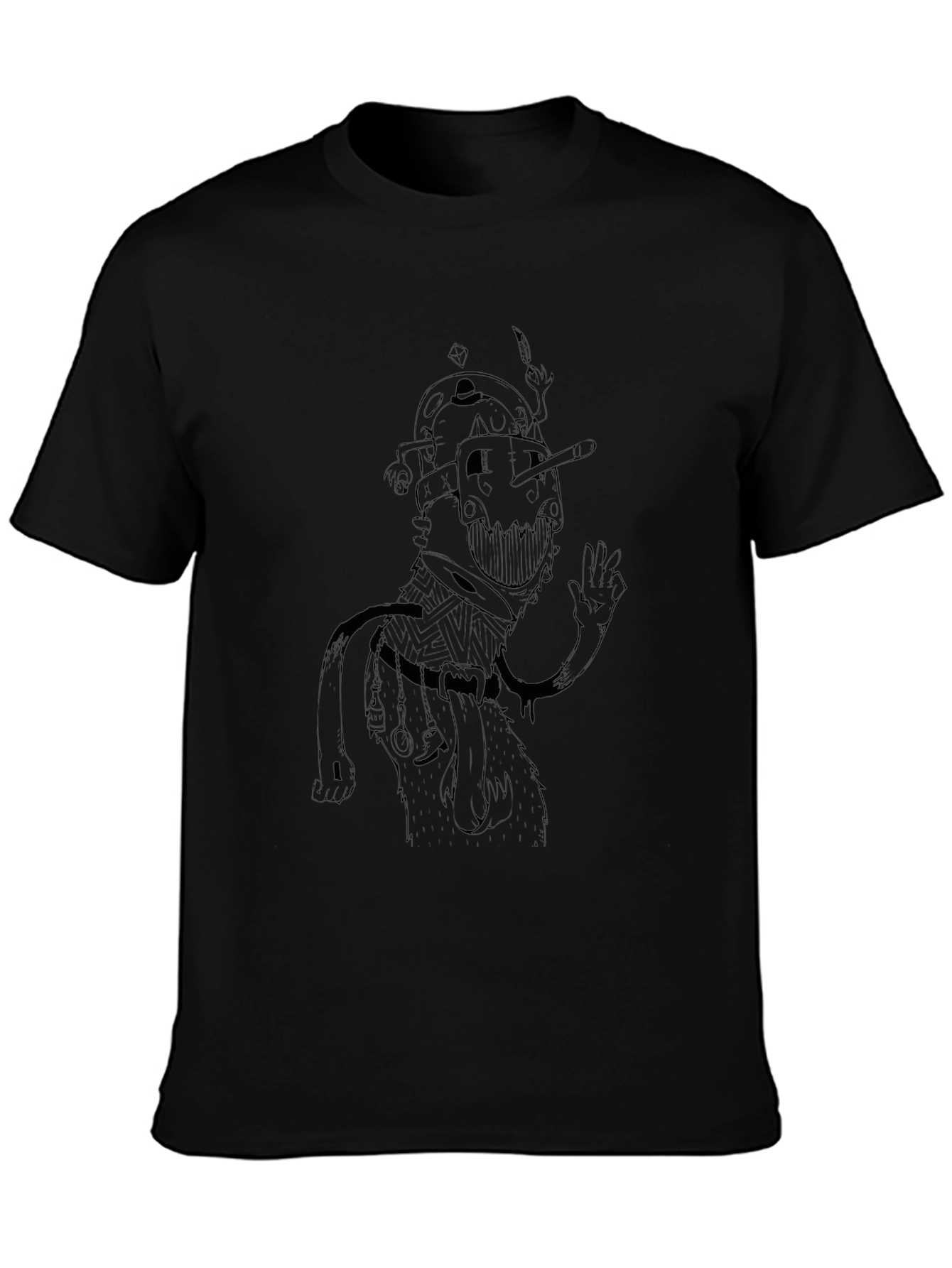 Dark Graphic Tee - Cartoon Character T-Shirt