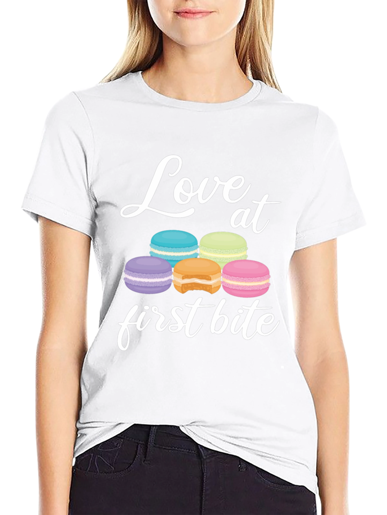 Love at First Bite Macaron Graphic T-Shirt