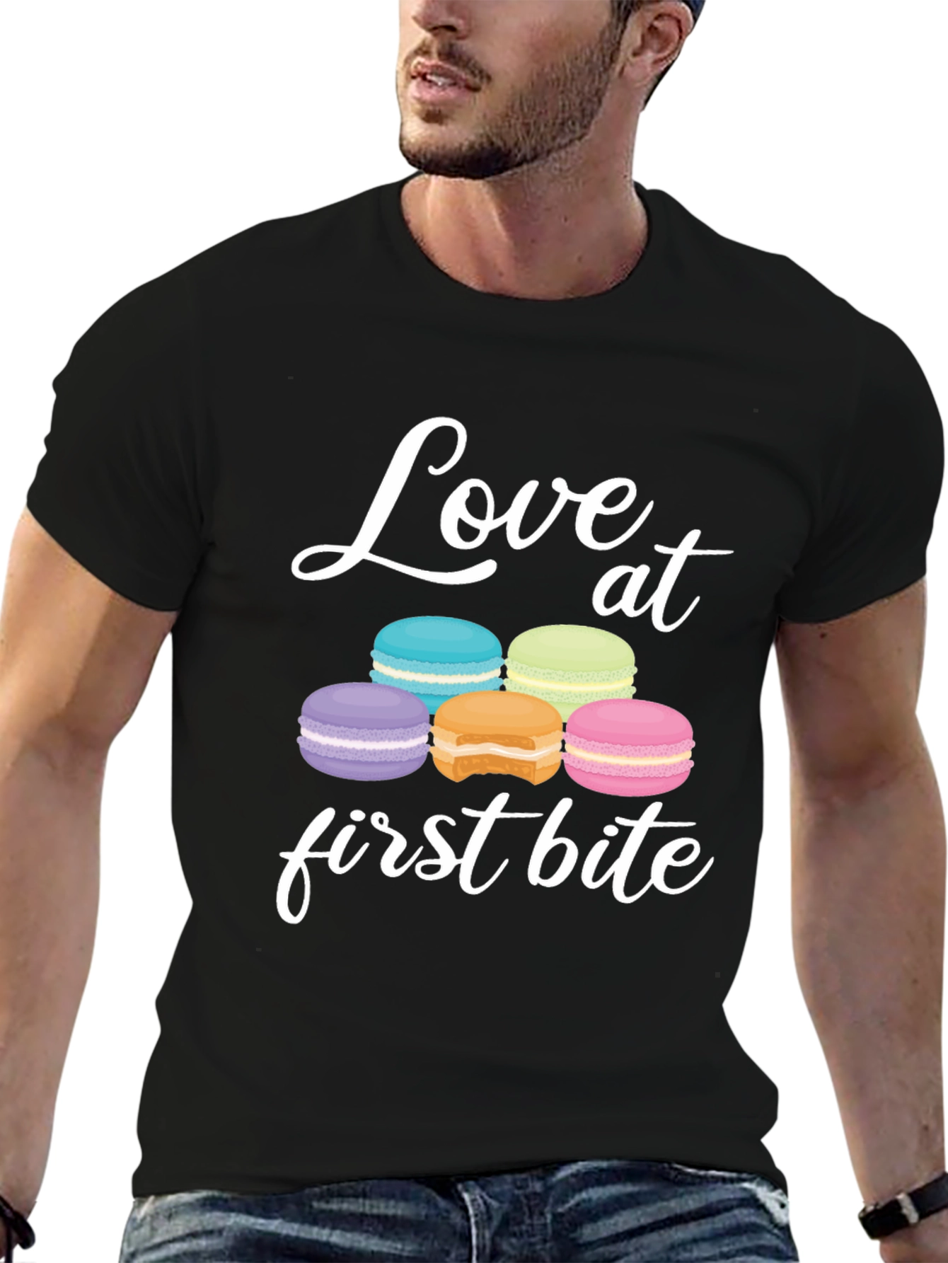Love at First Bite Macaron Graphic T-Shirt
