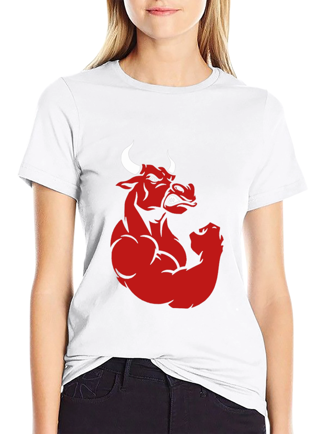 Red Bull Muscle Graphic Print Black T-Shirt