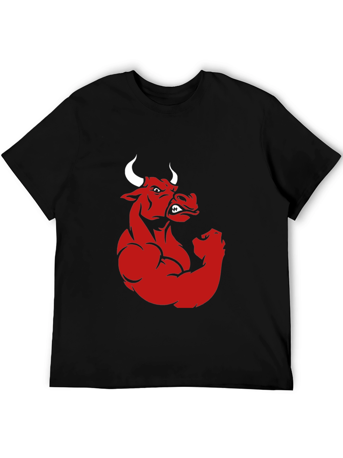 Red Bull Muscle Graphic Print Black T-Shirt