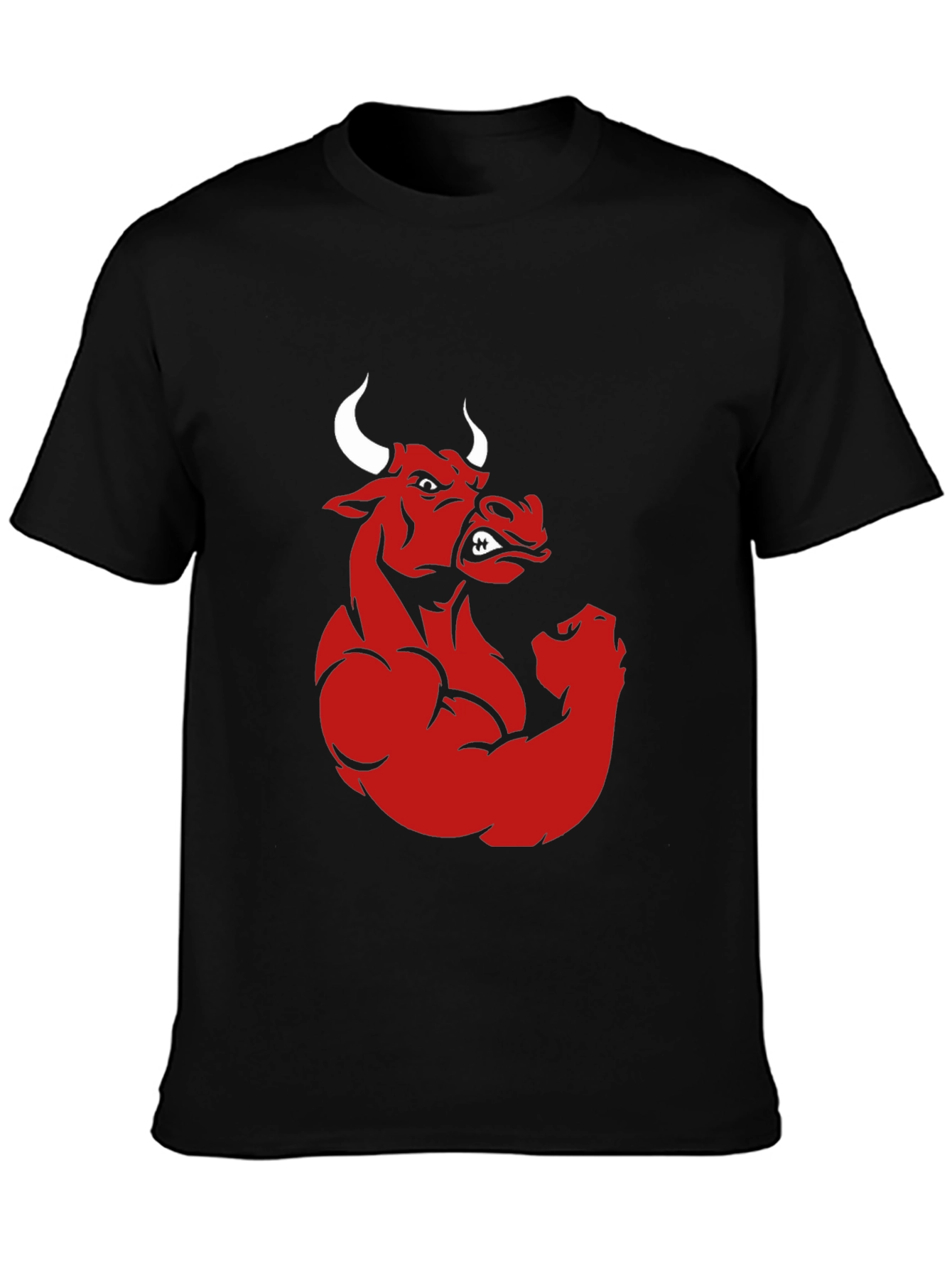 Red Bull Muscle Graphic Print Black T-Shirt