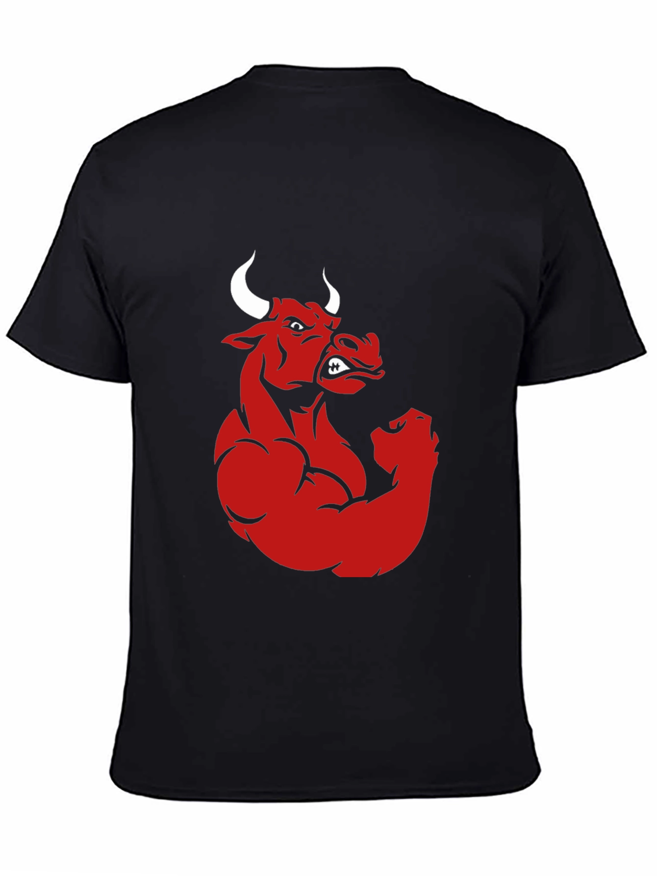 Red Bull Muscle Graphic Print Black T-Shirt