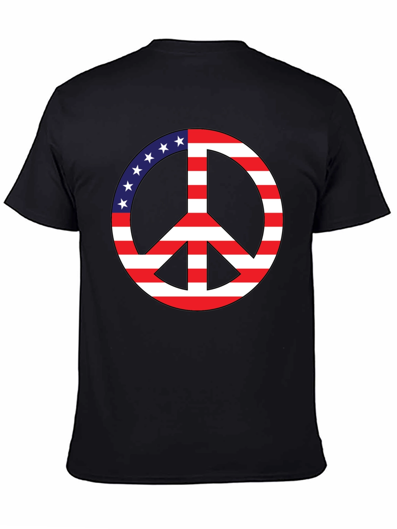 Peace Sign USA Flag Graphic T-Shirt