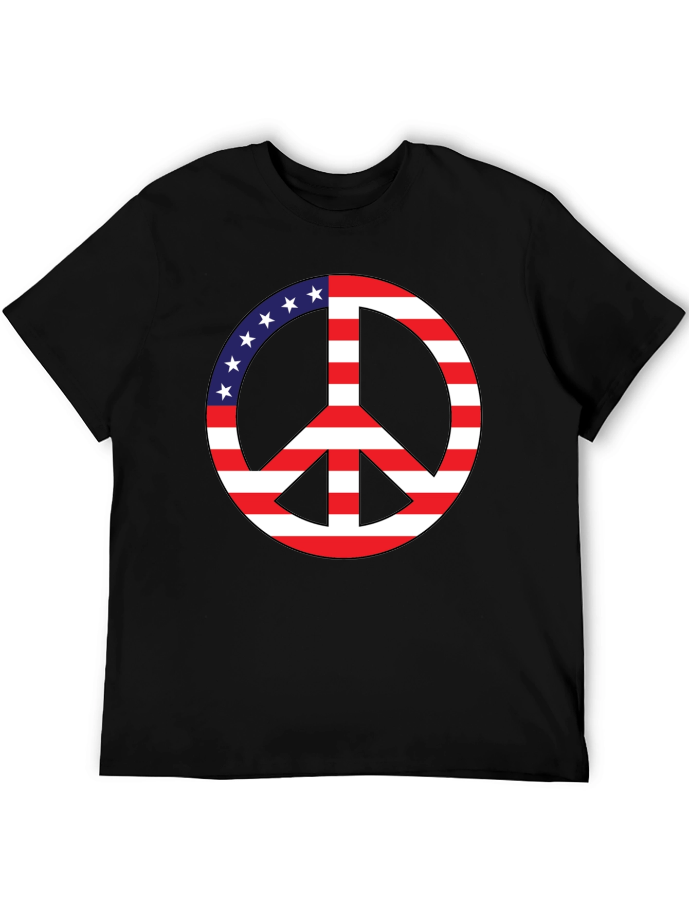 Peace Sign USA Flag Graphic T-Shirt