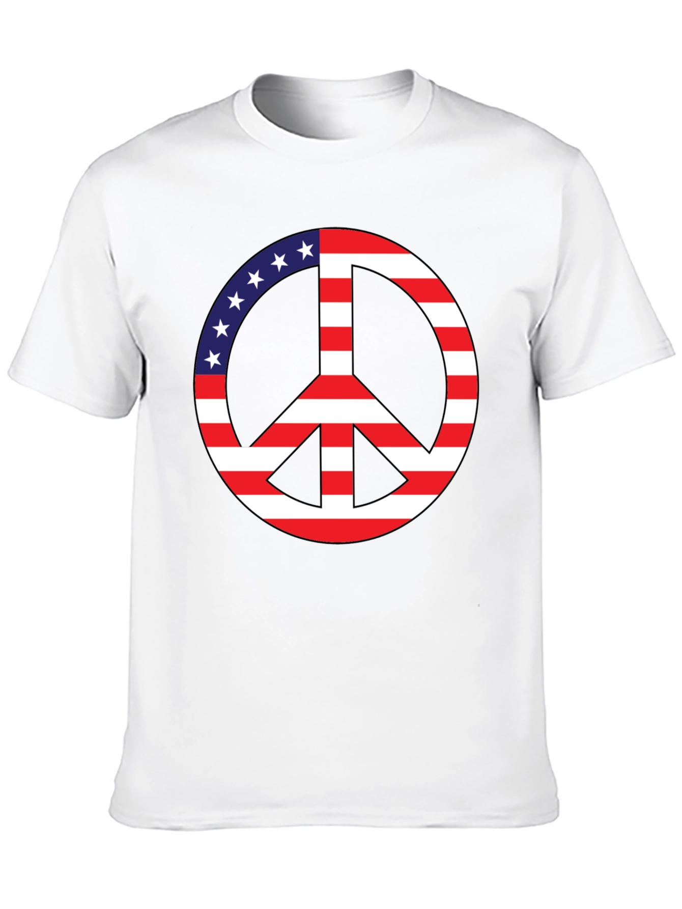 Peace Sign USA Flag Graphic T-Shirt