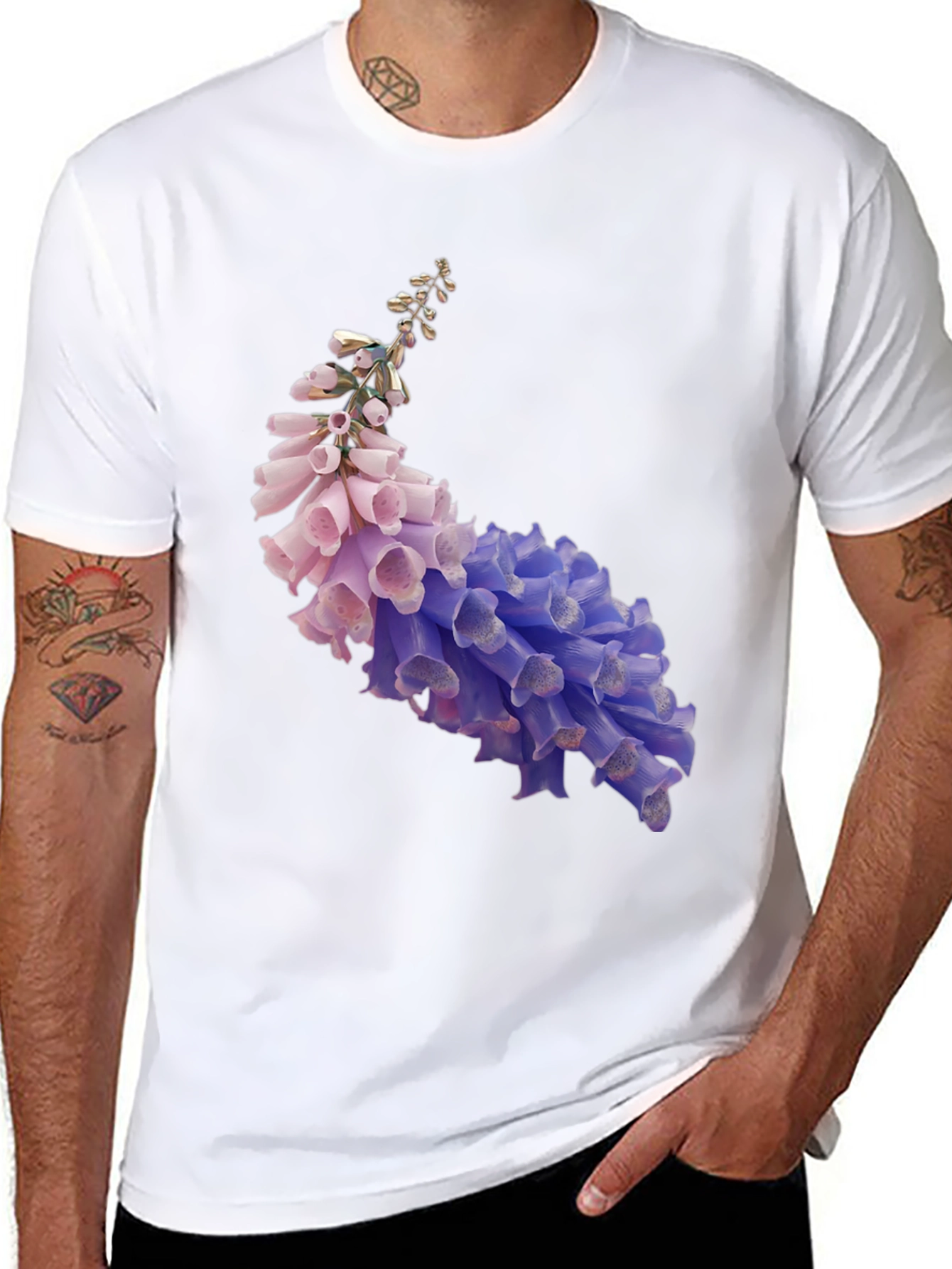 Floral Print T-Shirt - Stylish Black Tee
